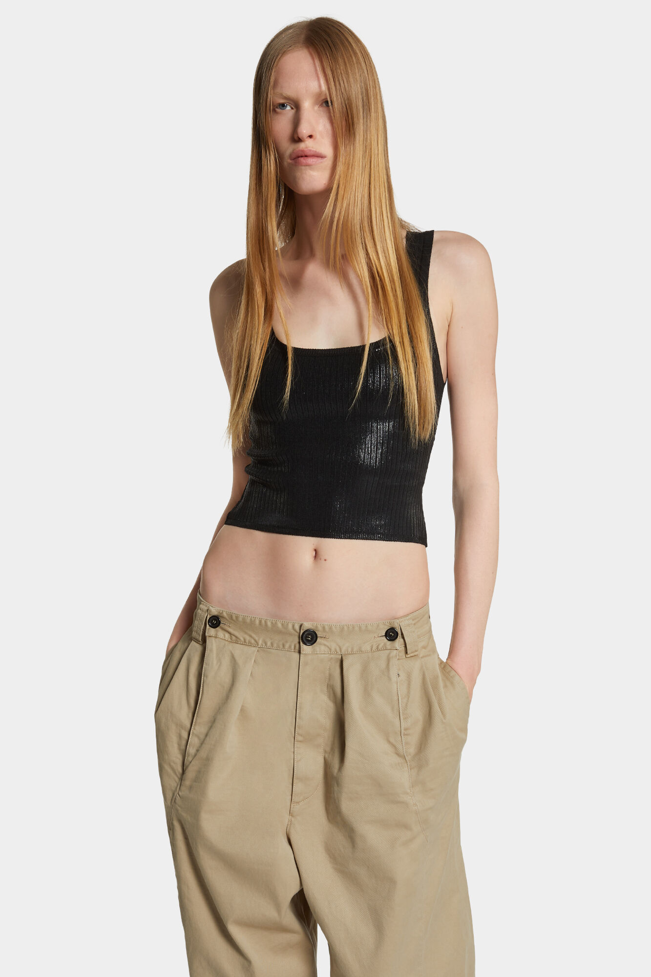 Coated Knit Tank Top