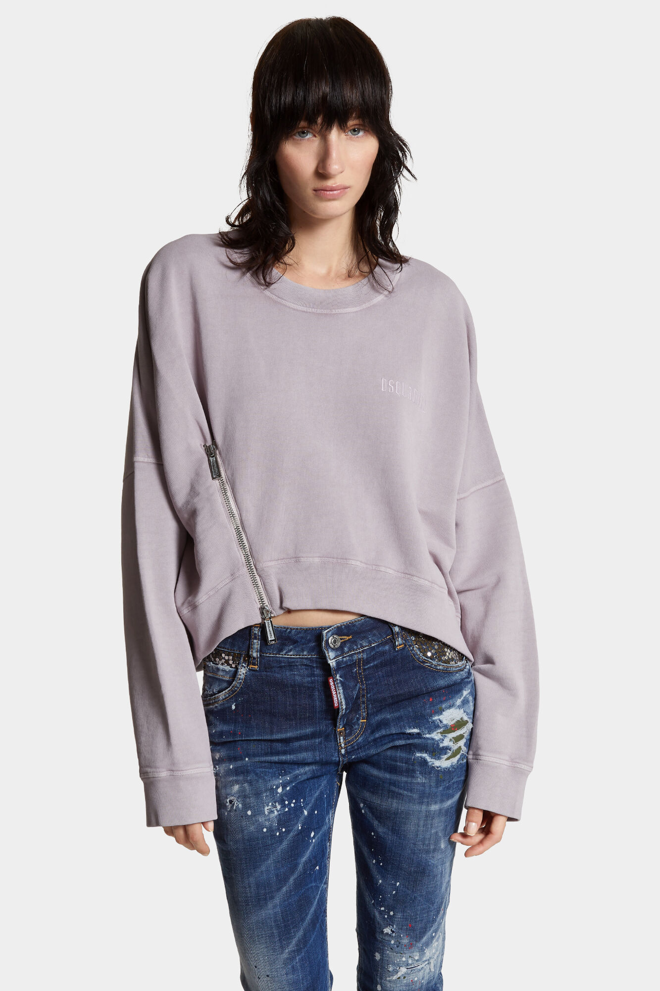 Fade Dyed Onion Cropped Sweatshirt