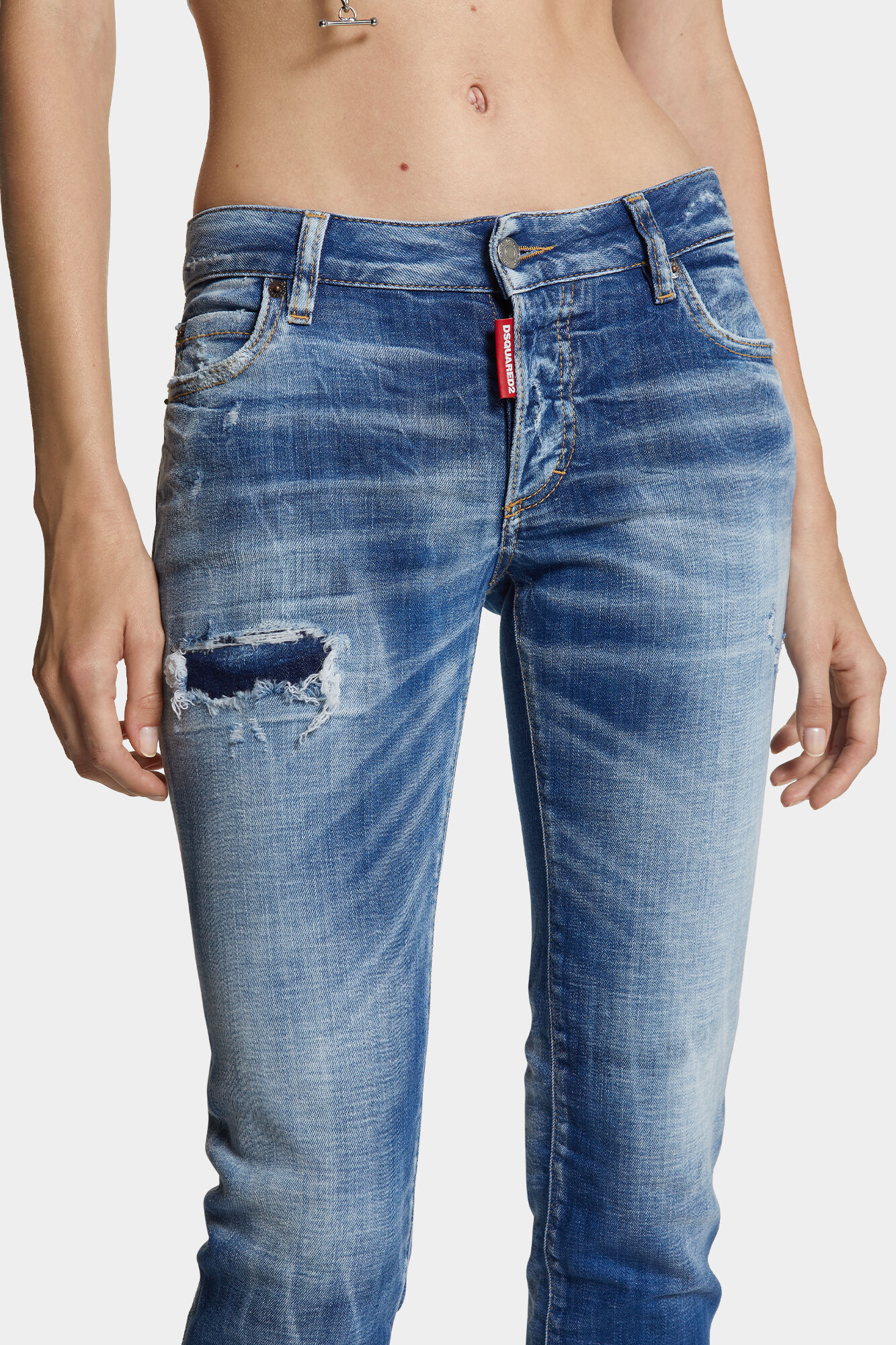 Medium Small Hole Wash Medium Waist Jennifer Jeans