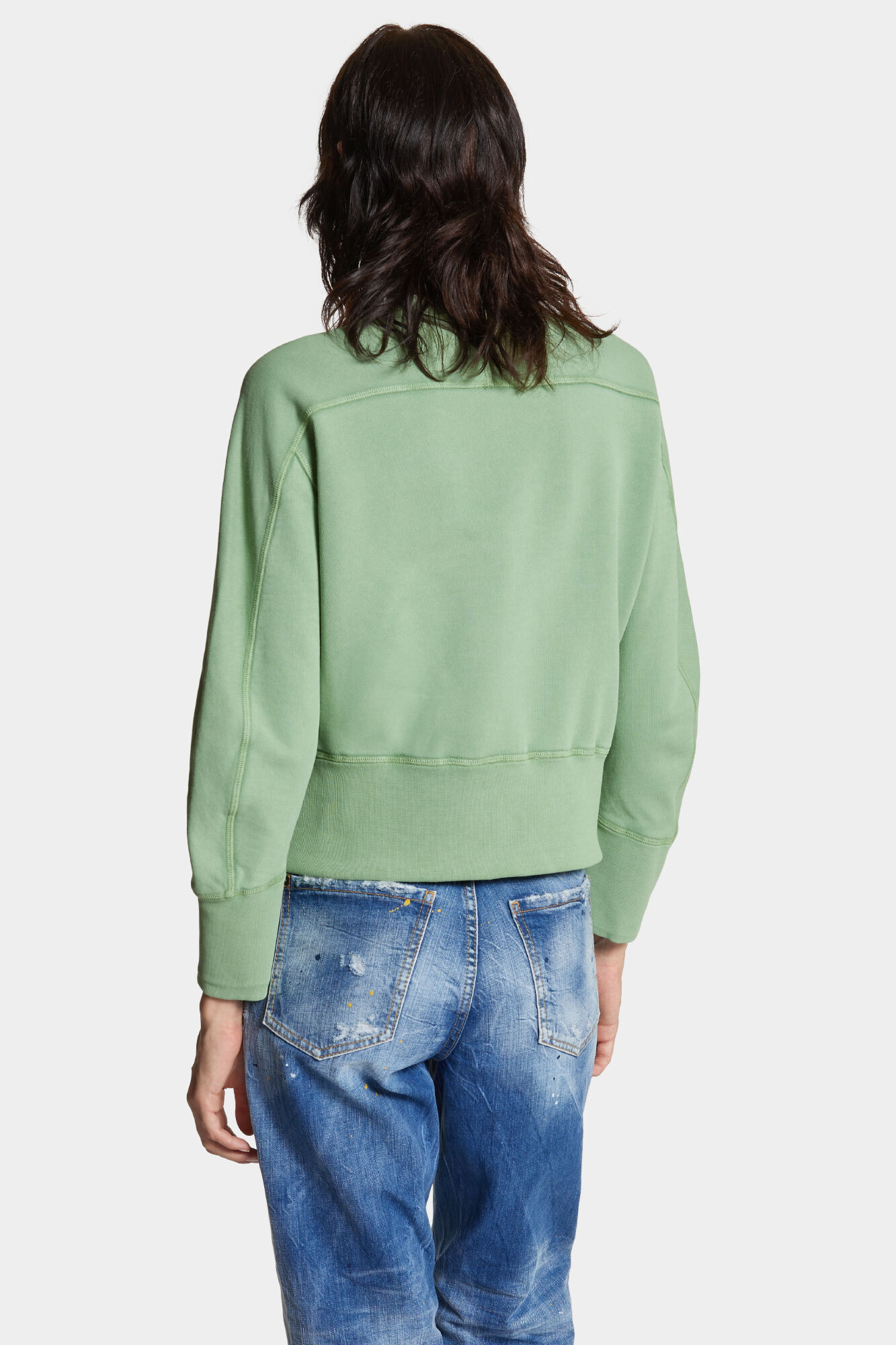 White Fade Dean Fit Handwritten Logo Sweatshirt