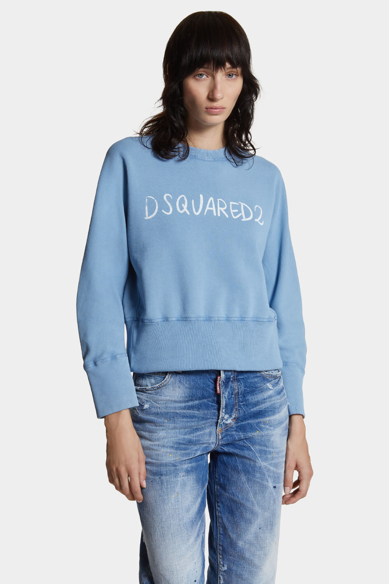 White Fade Dean Fit Handwritten Logo Sweatshirt