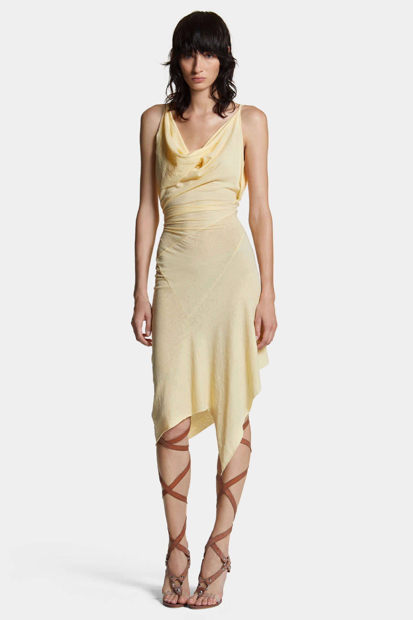 Asymmetrical Dyed Jersey Dress