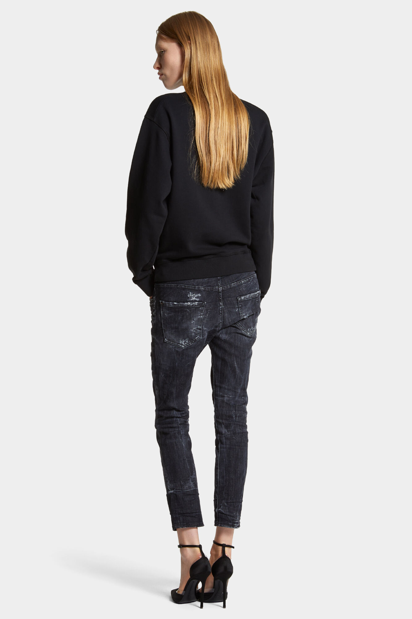 Black Destroyed Wash Cool Girl Jeans