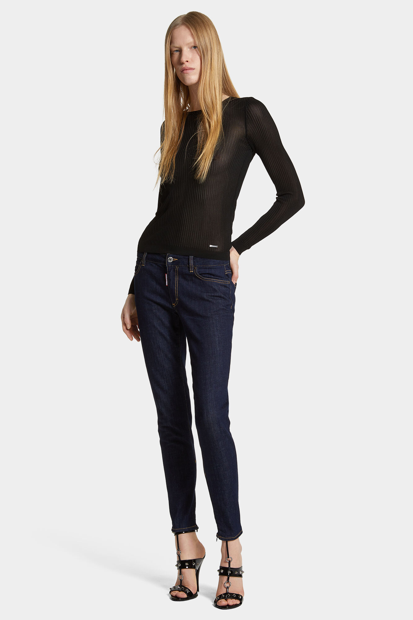 Dark Rinse Wash Medium Waist Twiggy Jeans