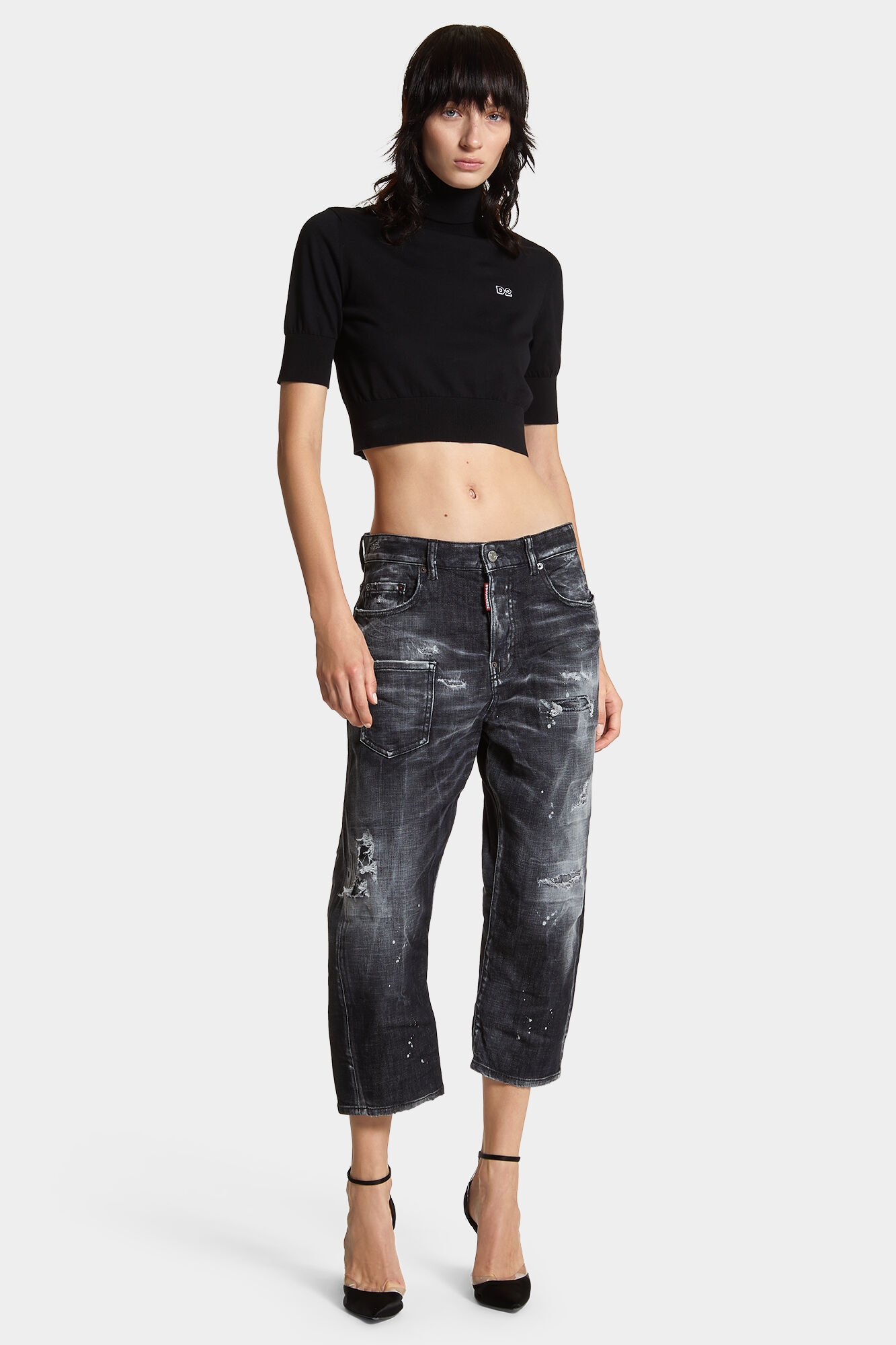 Black Rocky Mountains Wash Kawaii Jeans