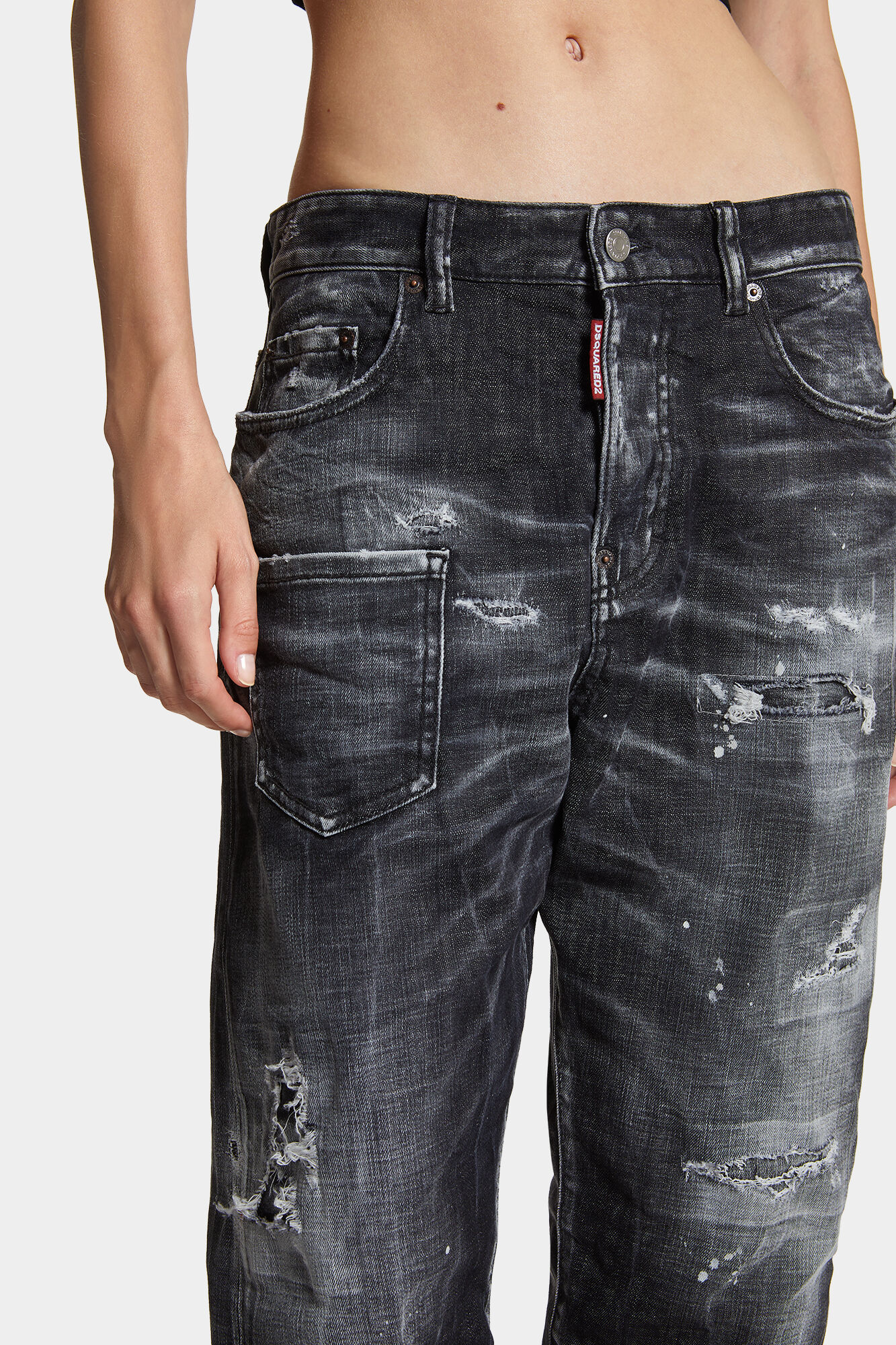 Black Rocky Mountains Wash Kawaii Jeans