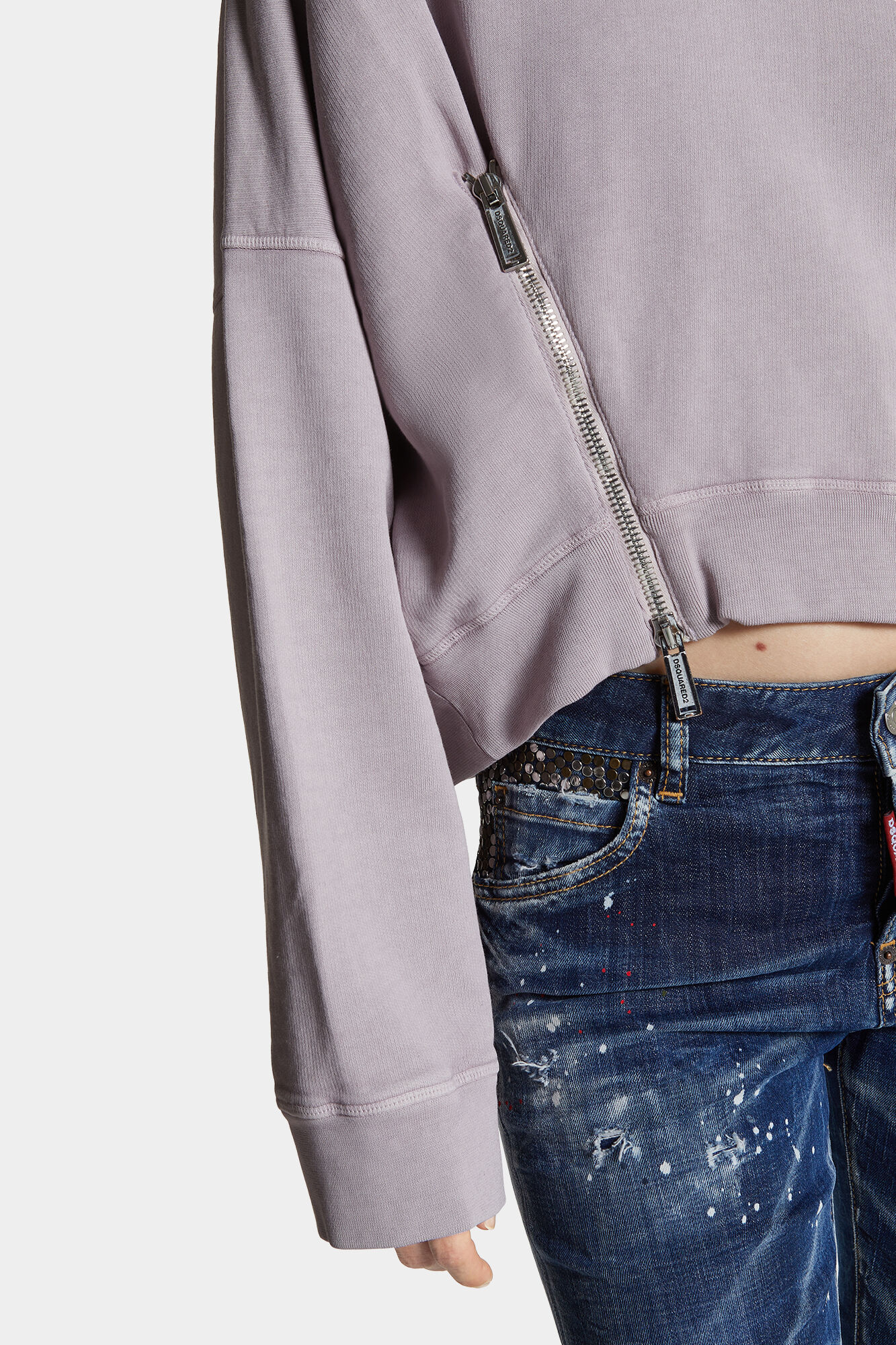 Fade Dyed Onion Cropped Sweatshirt