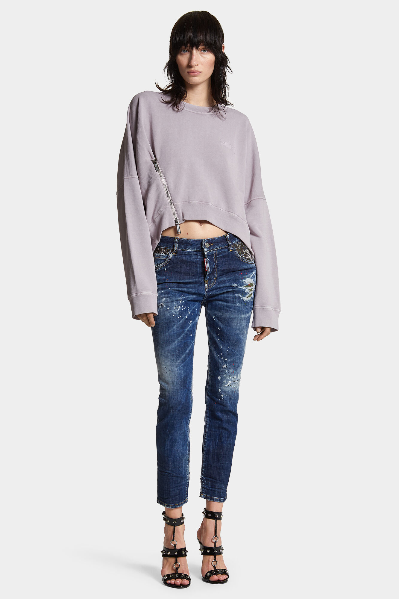 Dark Broken Knee Wash Cool Girl Jeans