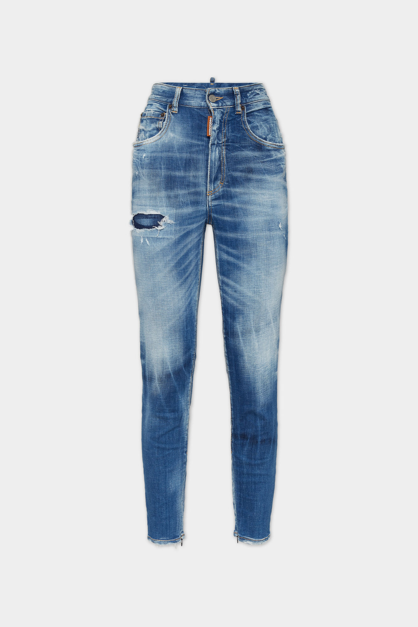 Medium Small Hole Wash High Waist Twiggy Jeans