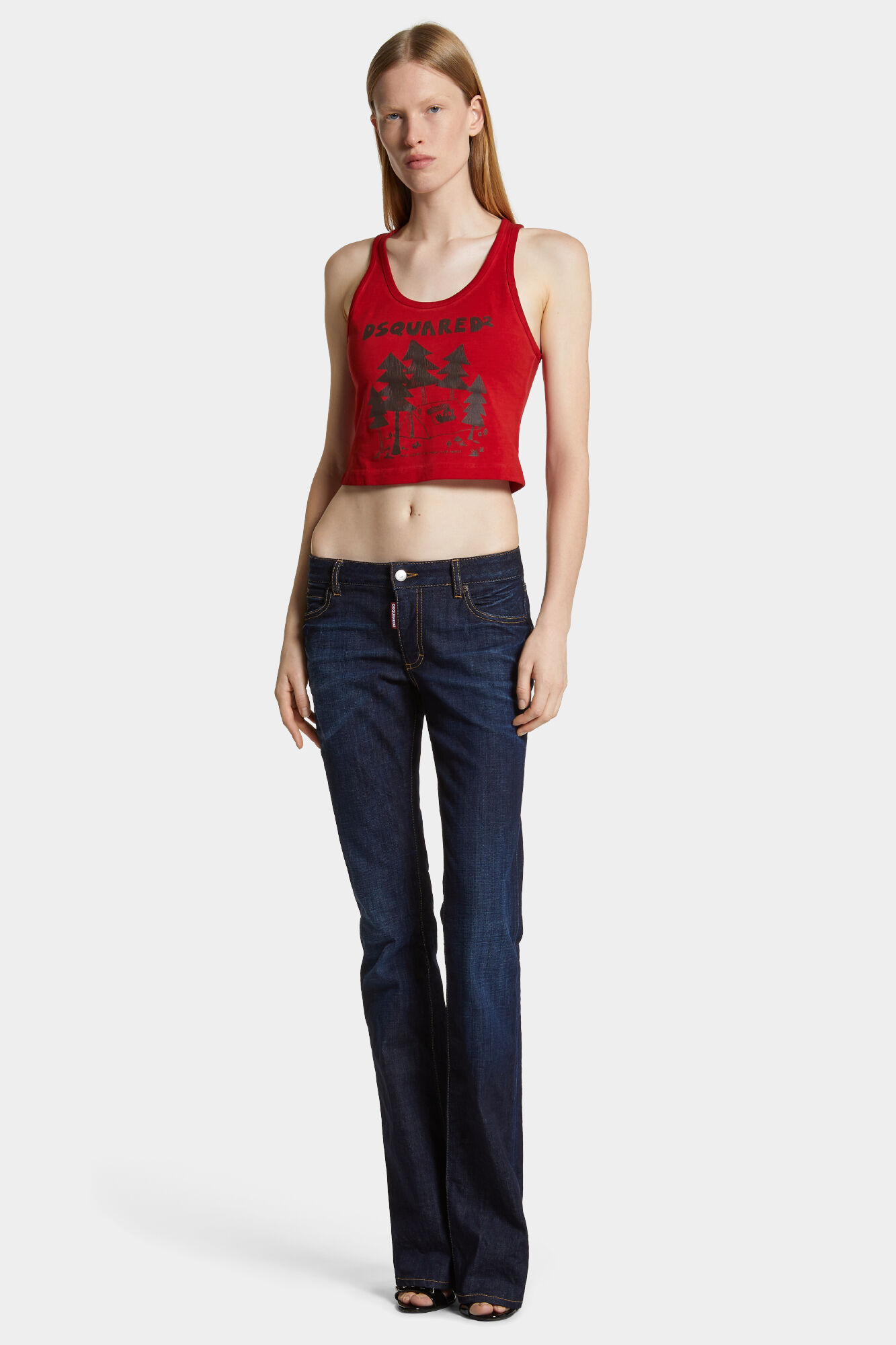 Dark Urban Wash Medium Waist Flare Jeans