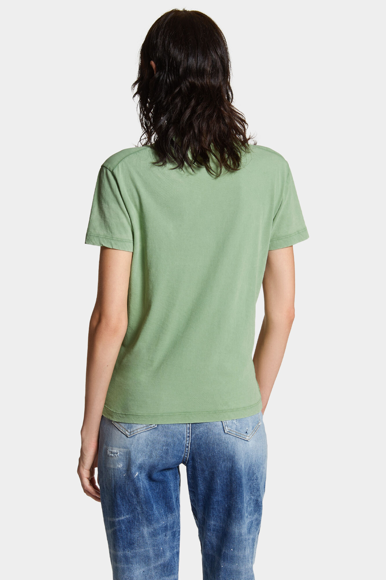 White Fade Just Right Fit Handwritten Logo T-Shirt