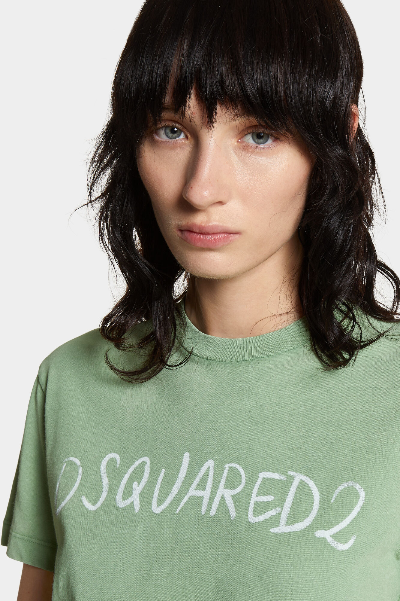 White Fade Just Right Fit Handwritten Logo T-Shirt