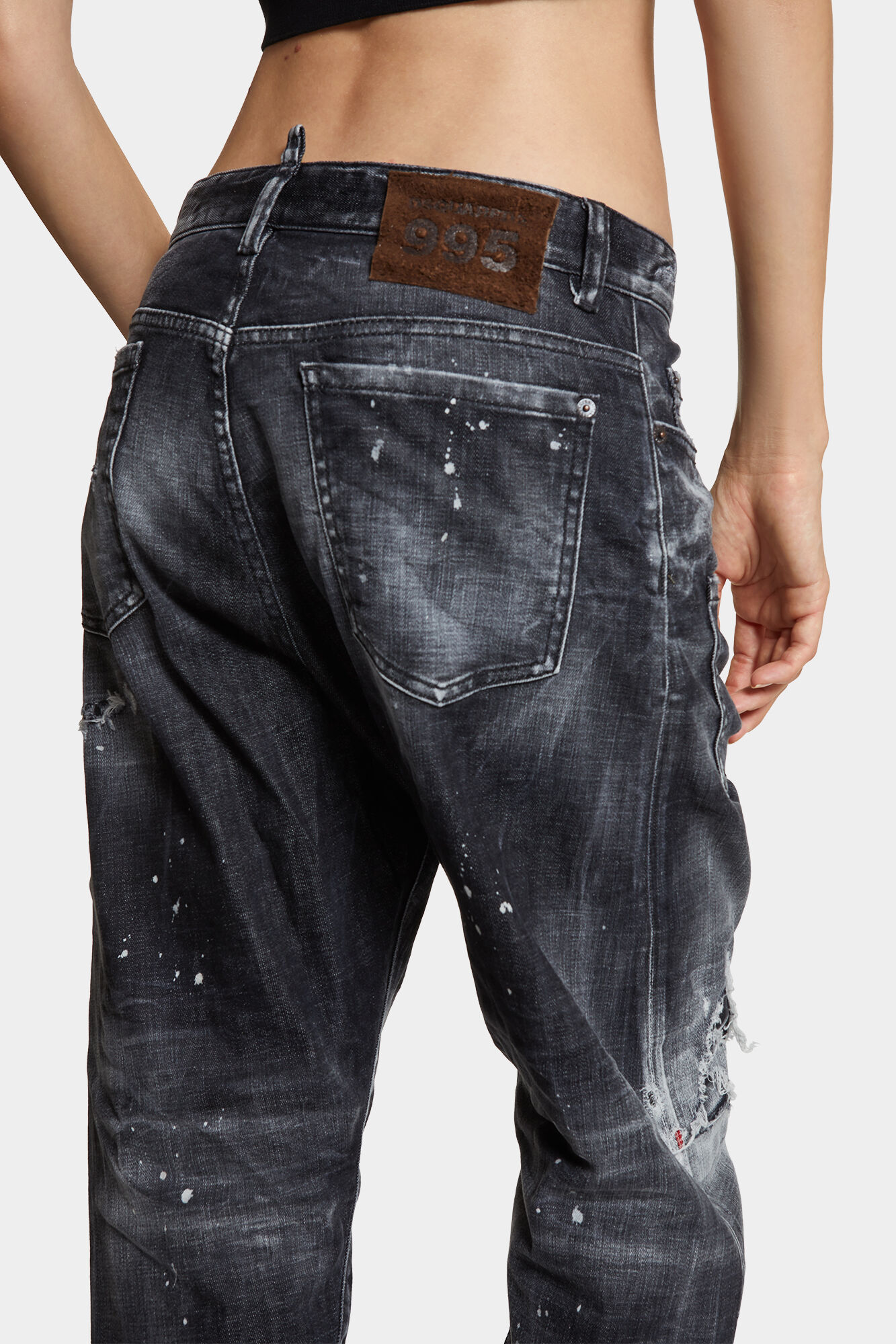 Black Rocky Mountains Wash Kawaii Jeans