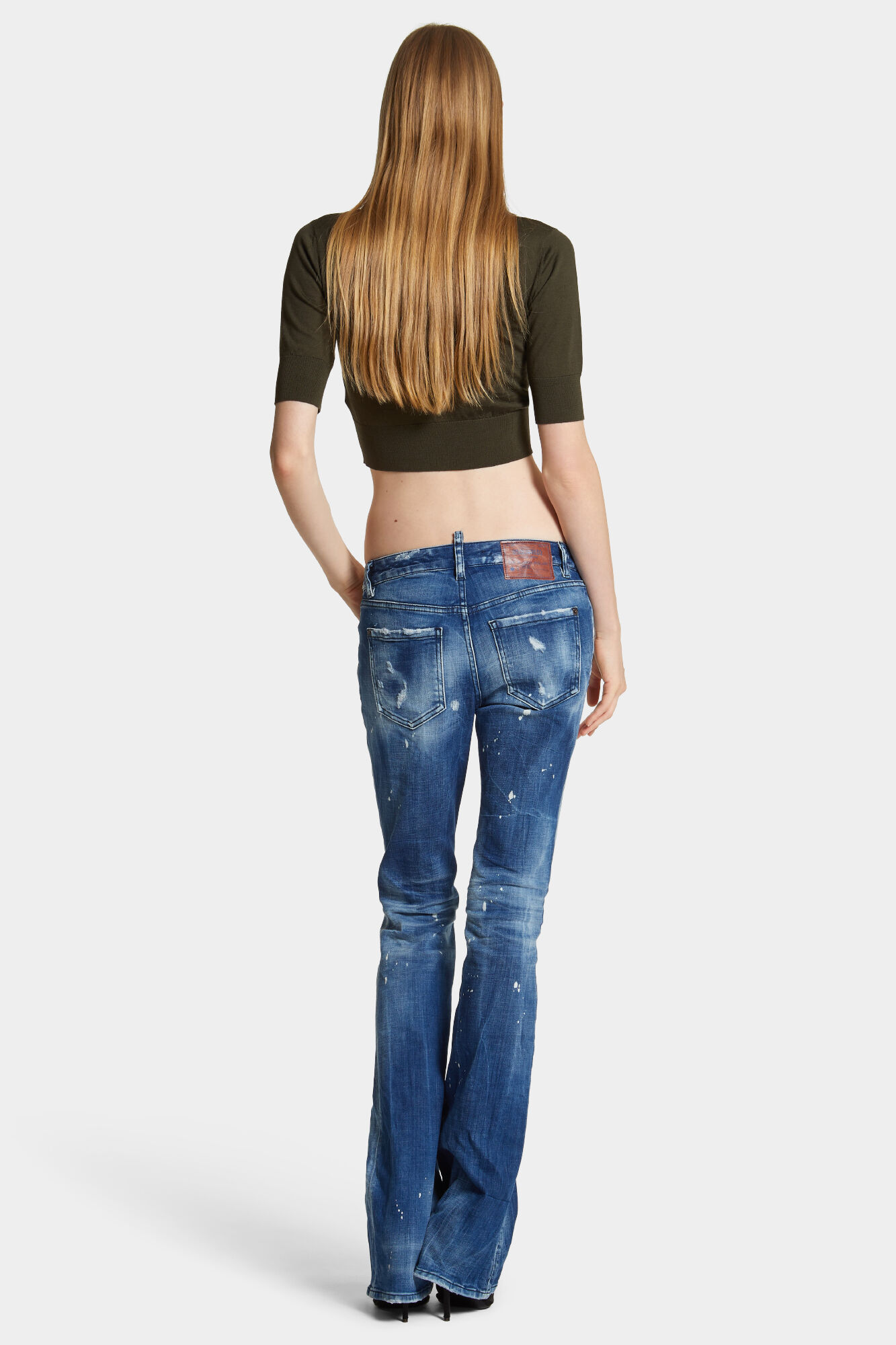 Medium Filo Blu Wash Medium Waist Flare Jeans