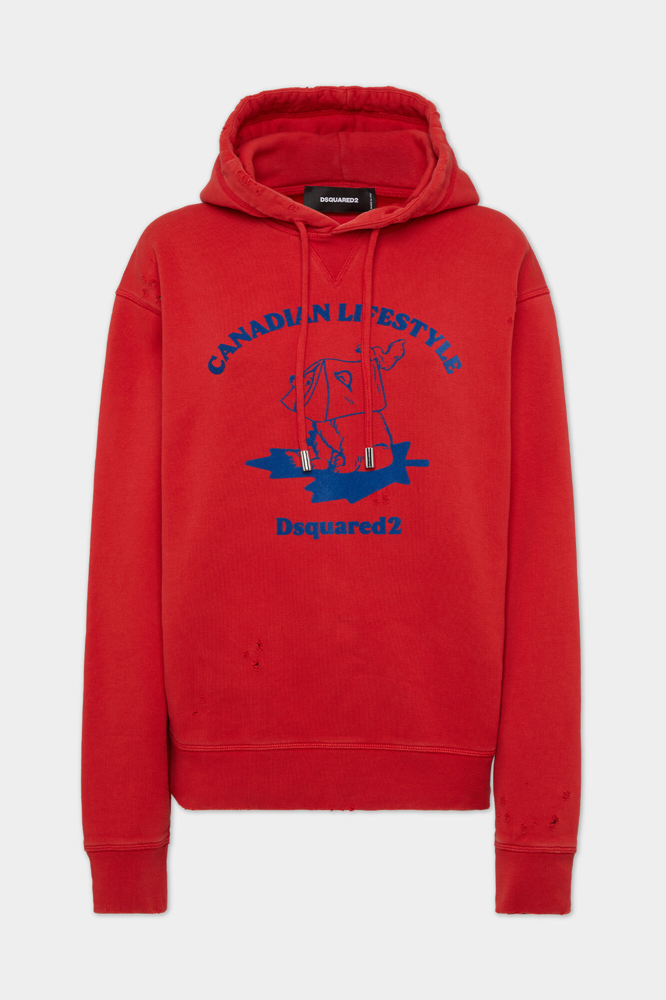 Washed And Destroyed Just Right Fit Hoodie