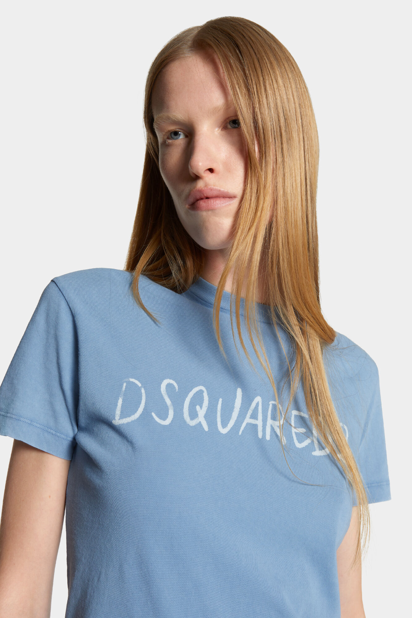 White Fade Just Right Fit Handwritten Logo T-Shirt