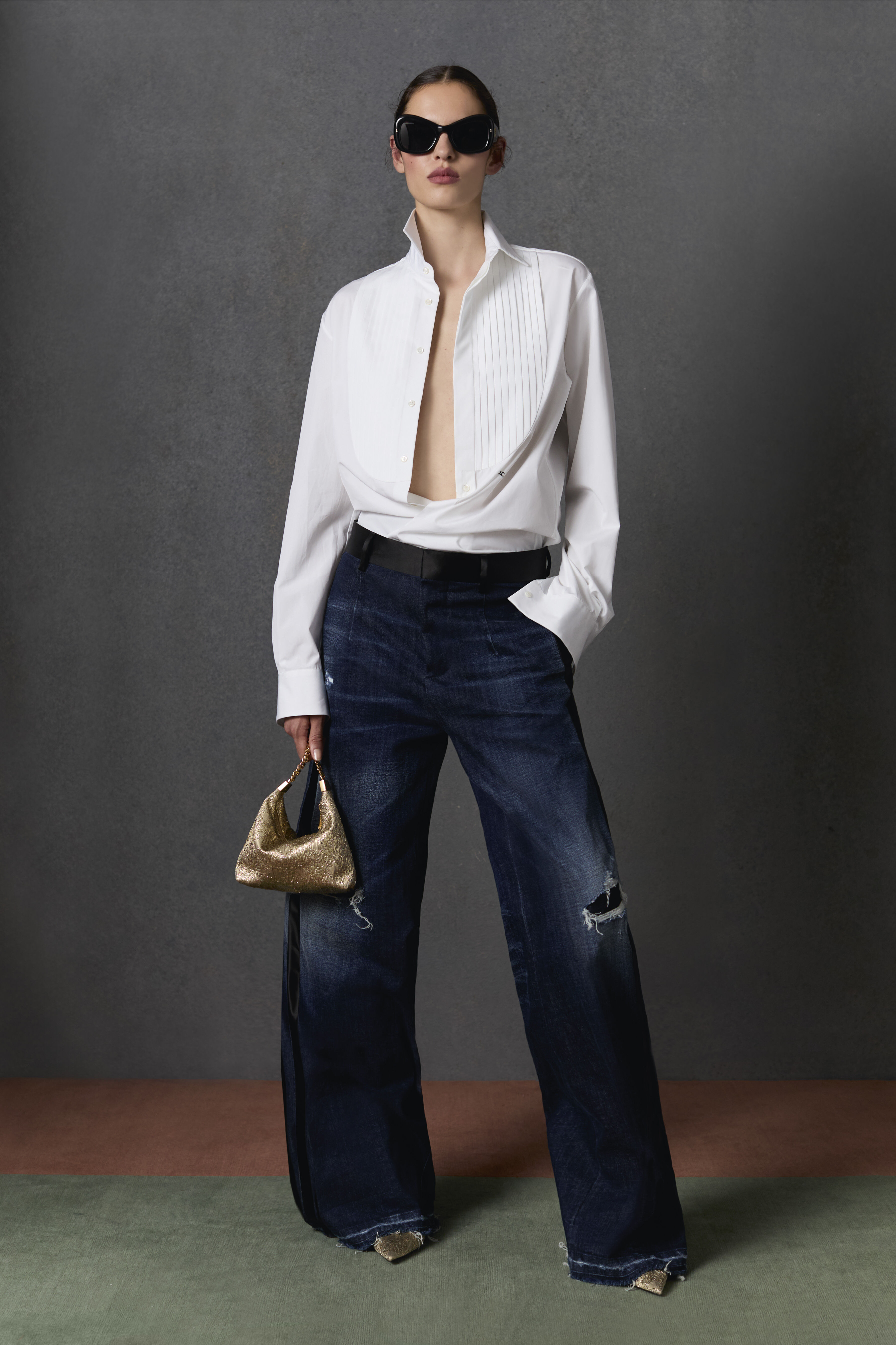 Dark Ripped Tuxedo Pant