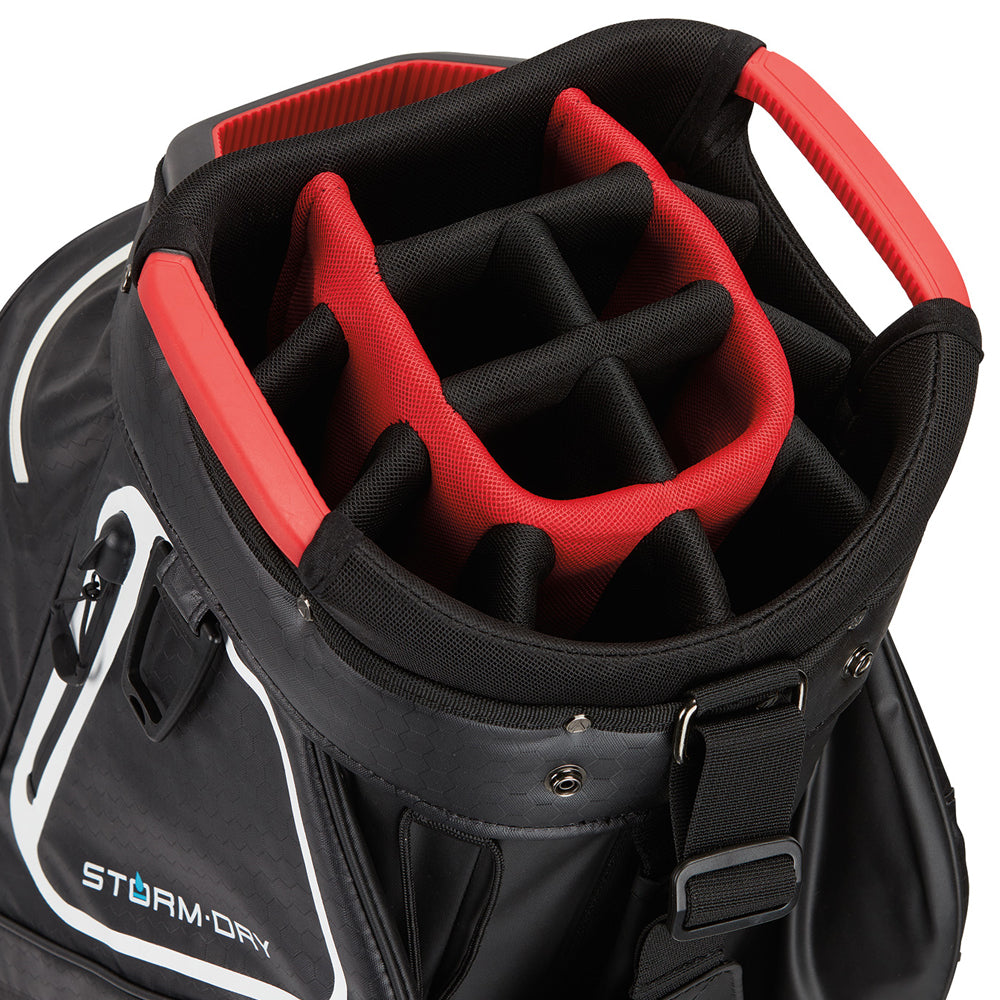 TaylorMade StormDry Cart Bag – Black/White/Red