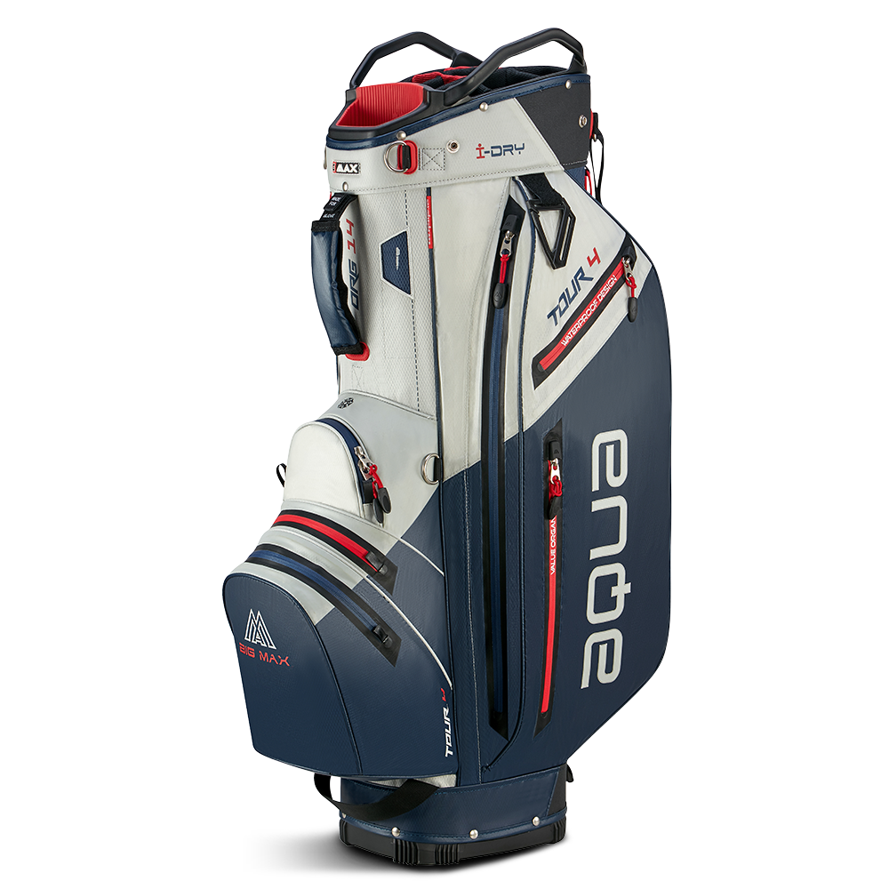 Big Max Aqua Tour 4 Waterproof Cart Bag – Off White/Navy/Red