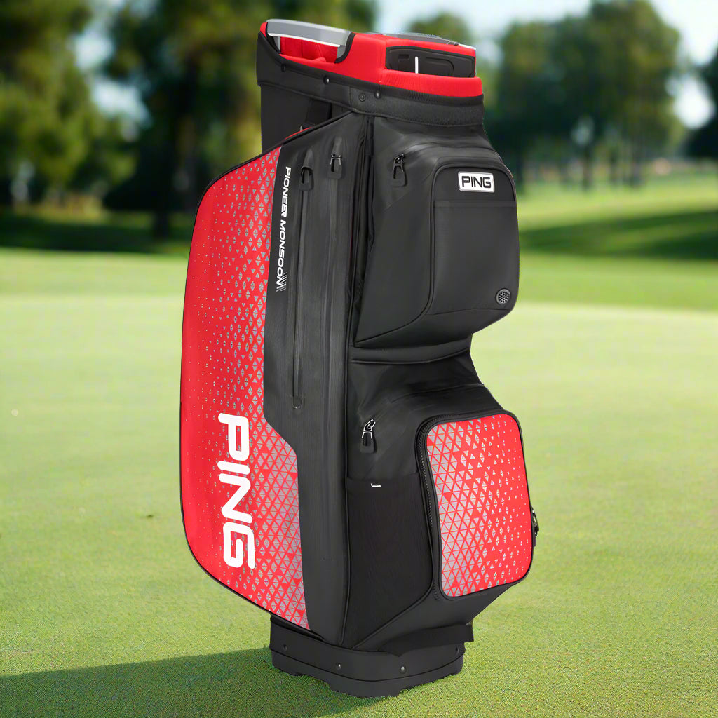Ping Pioneer Monsoon 231 Waterproof Cart Bag – Black/Red