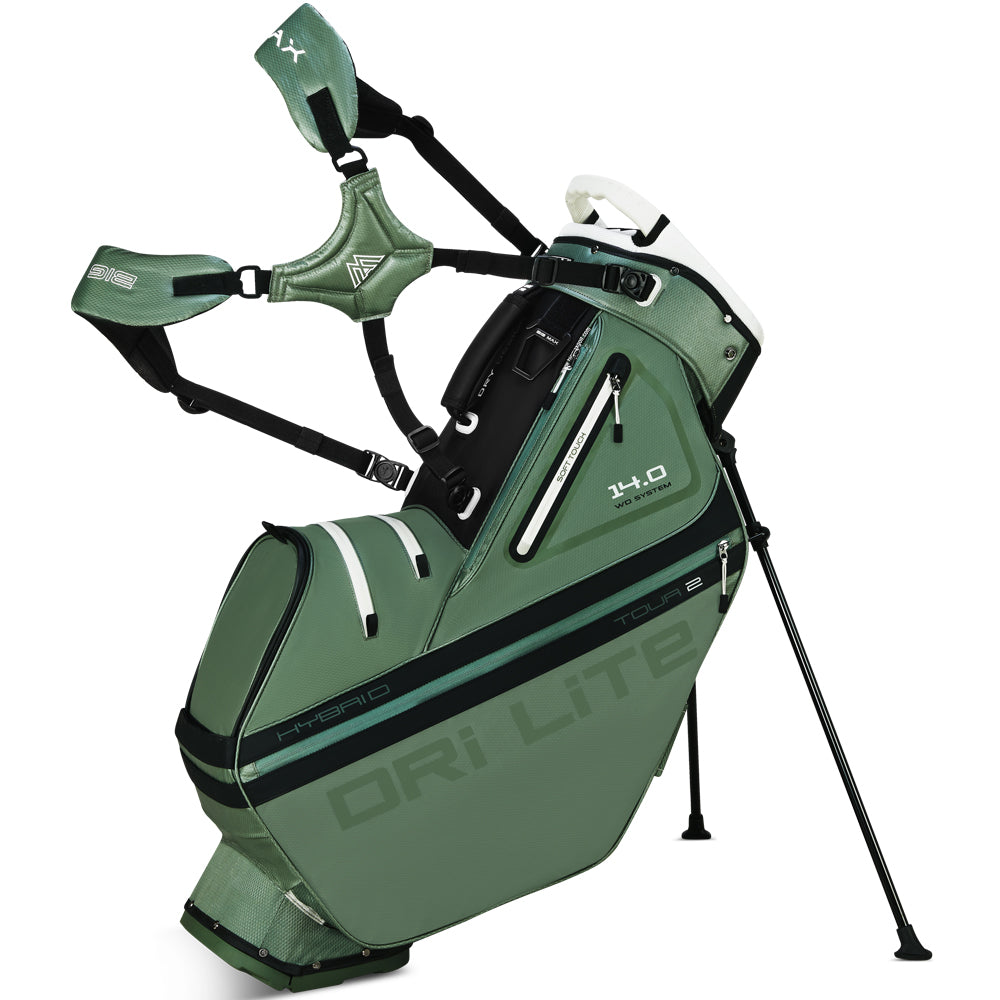 Big Max Dri Lite Hybrid Tour 2 Stand/Cart Bag – Olive Green/Black