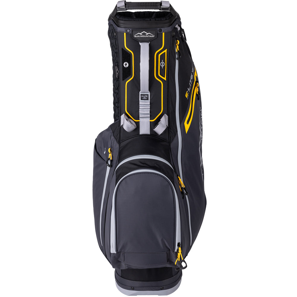 Sun Mountain E-LITE 14-Way Stand Bag – Black/Steel/Gold