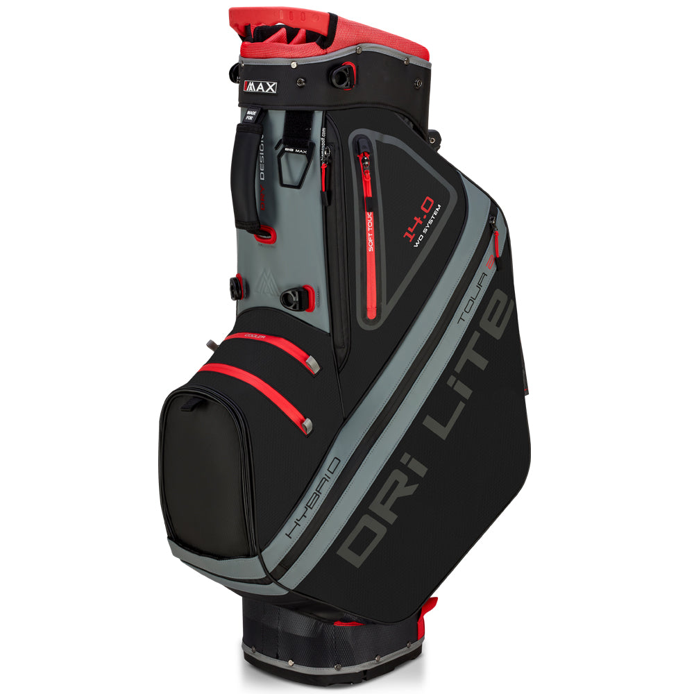 Big Max Dri Lite Hybrid Tour 2 Stand/Cart Bag – Black/Charcoal/Red