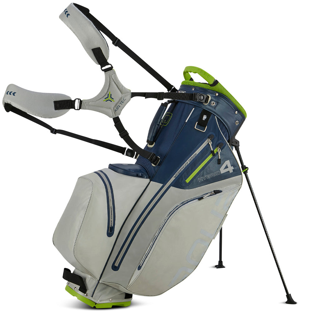 Big Max Aqua Hybrid 4 Waterproof Stand Bag – Navy/Grey/Lime