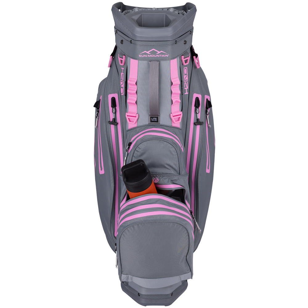 Sun Mountain H2NO Lite Waterproof Cart Bag – Nickel/Cadet/Pink