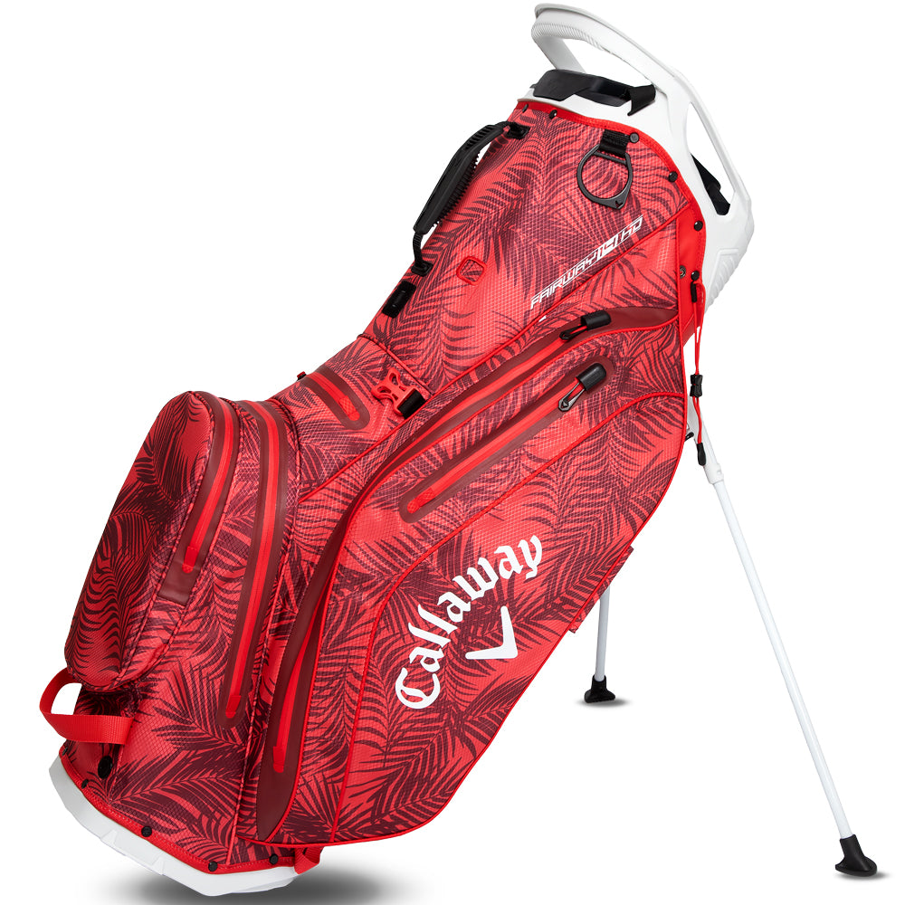 Callaway Fairway 14 HD Waterproof Stand Bag – Red Palms/Light Grey