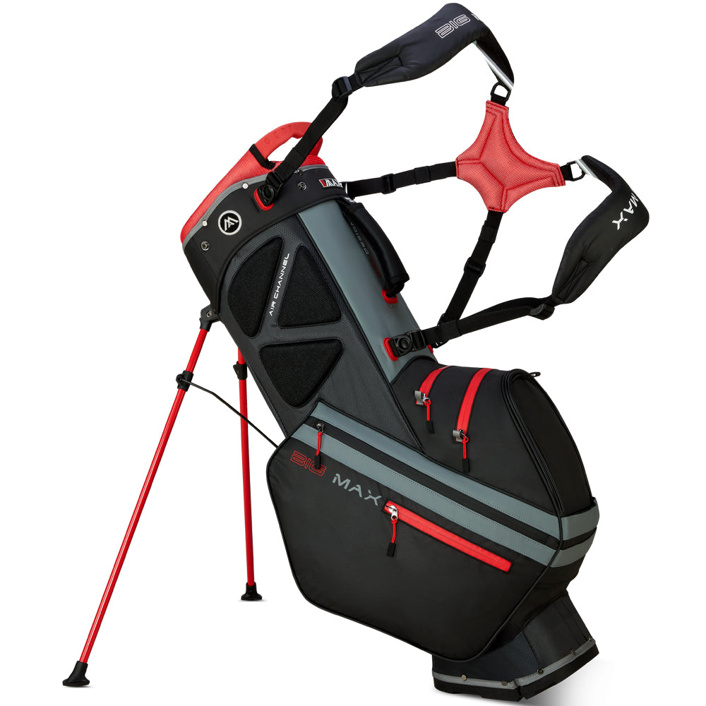 Big Max Dri Lite Hybrid Tour 2 Stand/Cart Bag – Black/Charcoal/Red