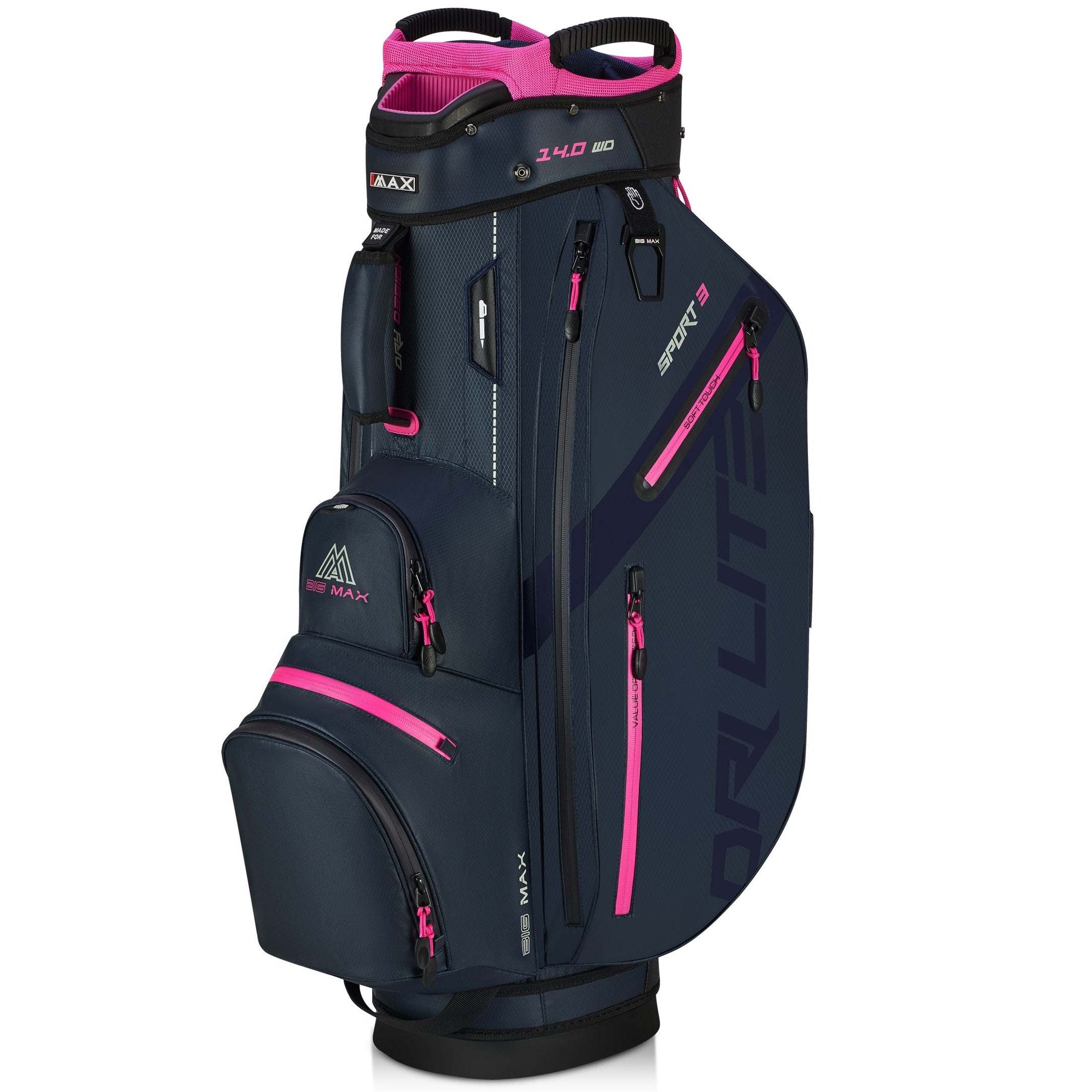 Big Max Dri Lite Sport 3 Cart Bag – Steel Blue/Fuchsia