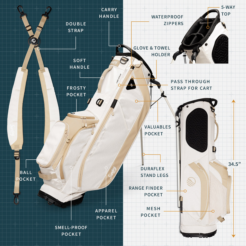 Sunday Golf Ryder ’23 Stand Bag  – Toasted Almond