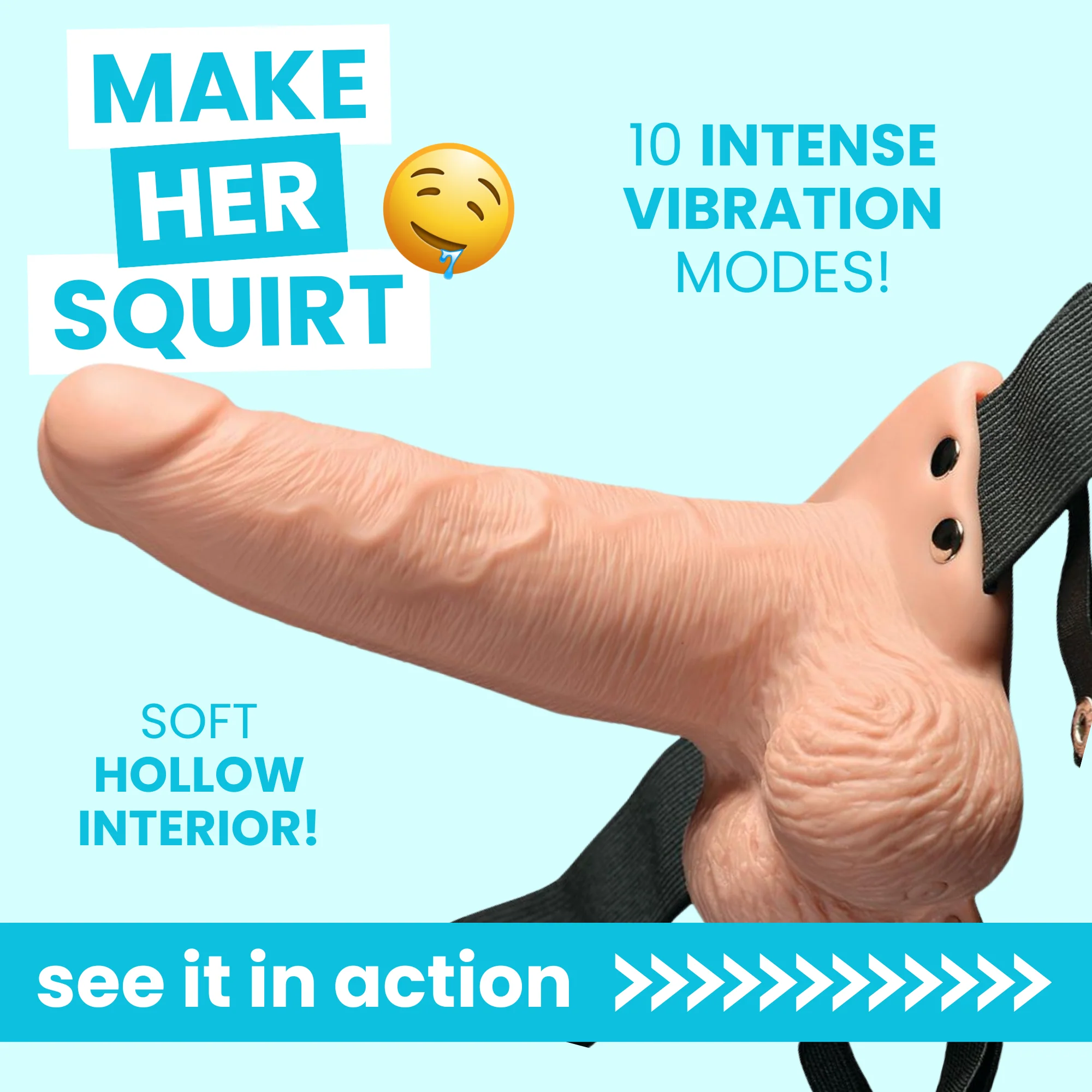 Fetish Fantasy 6 Inch Hollow Vibrating Strap-On with Remote