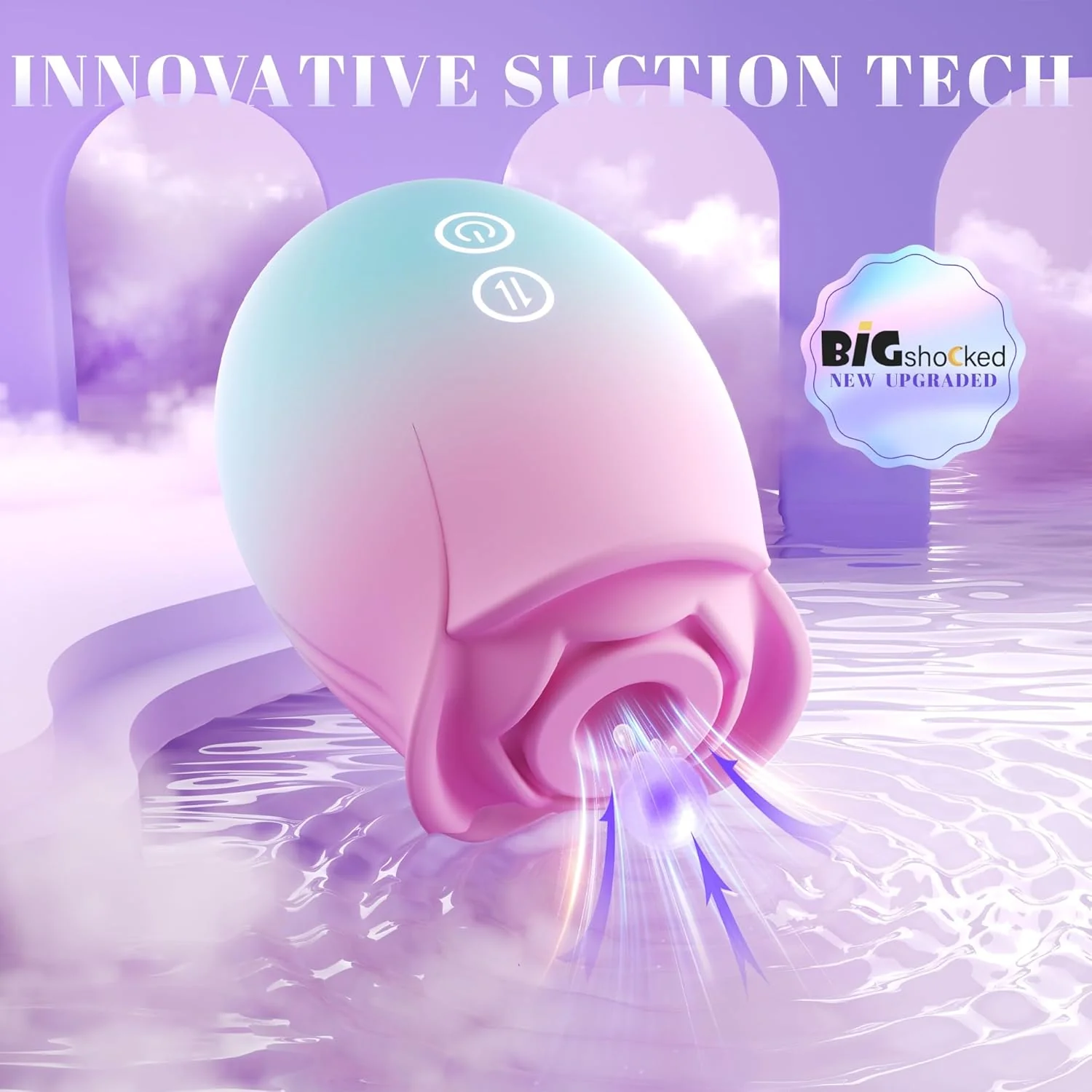 Rose Clitoral Suction Stimulator in Adorable Pink & Light Blue, Cute & Feminine Design (<40 dB)