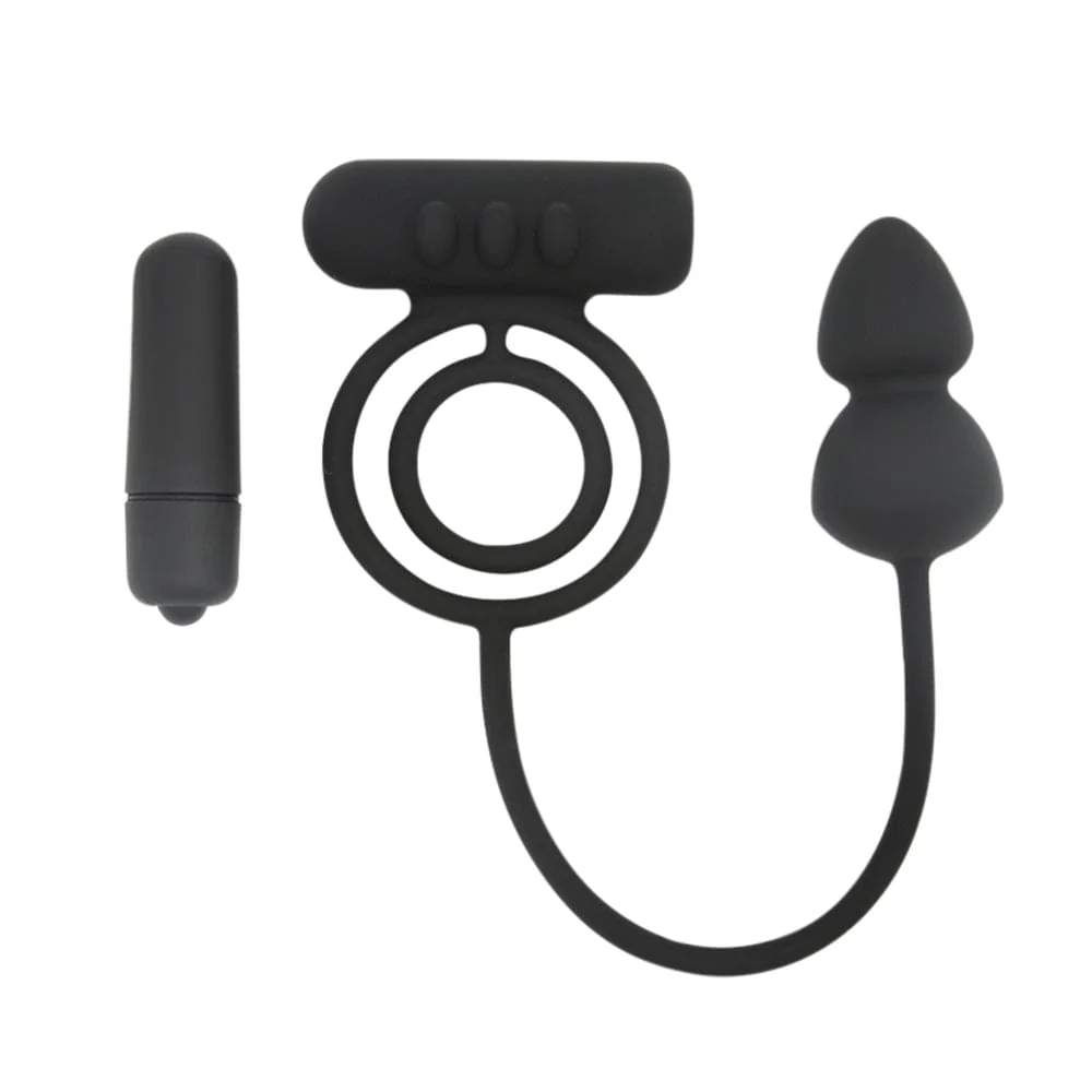 Dual Vibrating Cock Ring & Butt Plug Combo