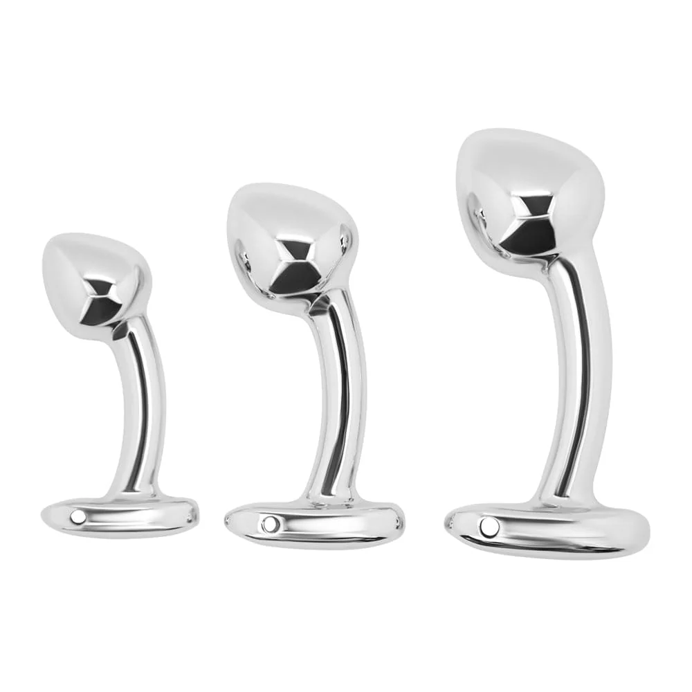 Metal Weighted Prostate Pull Bead Plug With Curved Handle