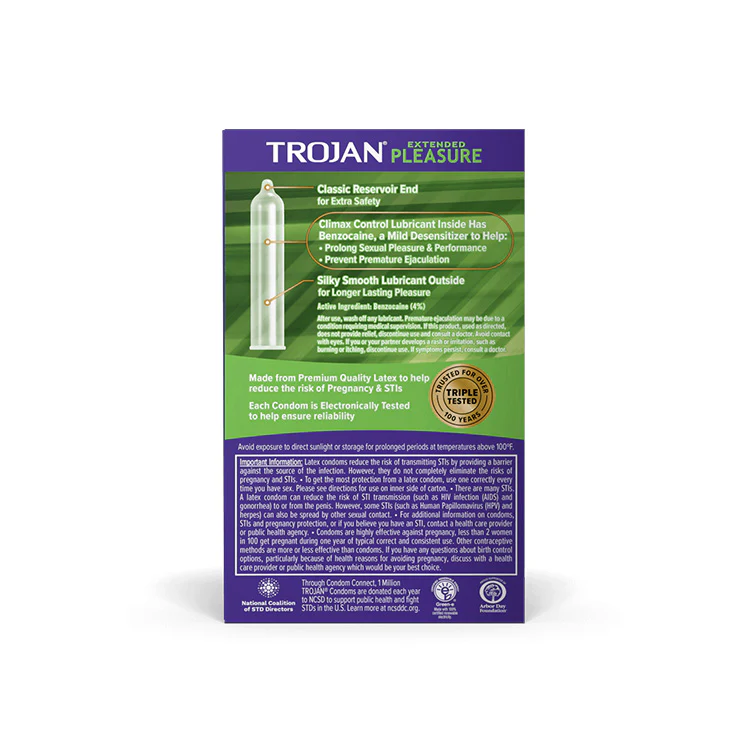 Trojan Extended Pleasure Condom 12pk
