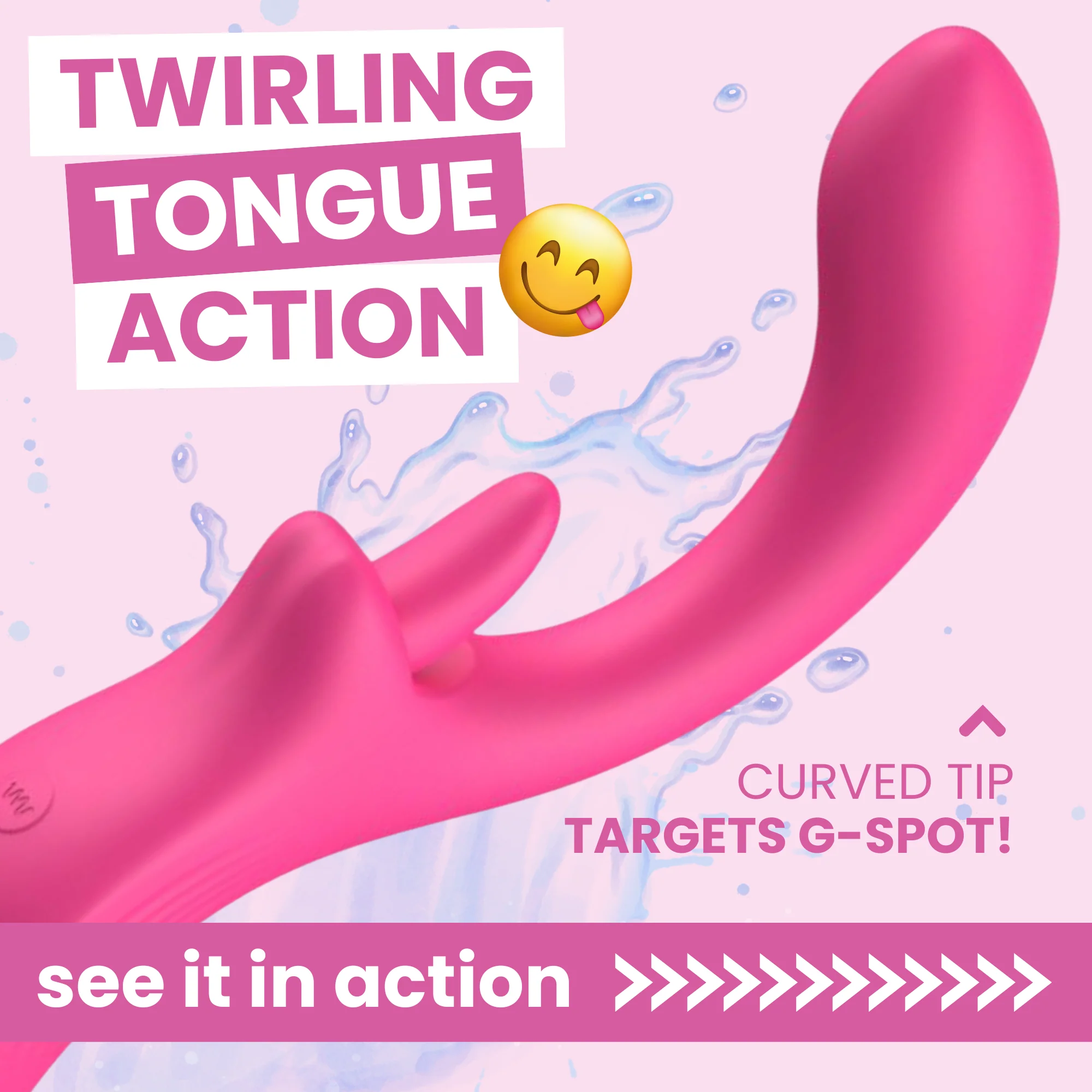 Double O Dual Action Silicone G-Spot Vibe and Clit Licker - 360 Tongue Licking Rotation!