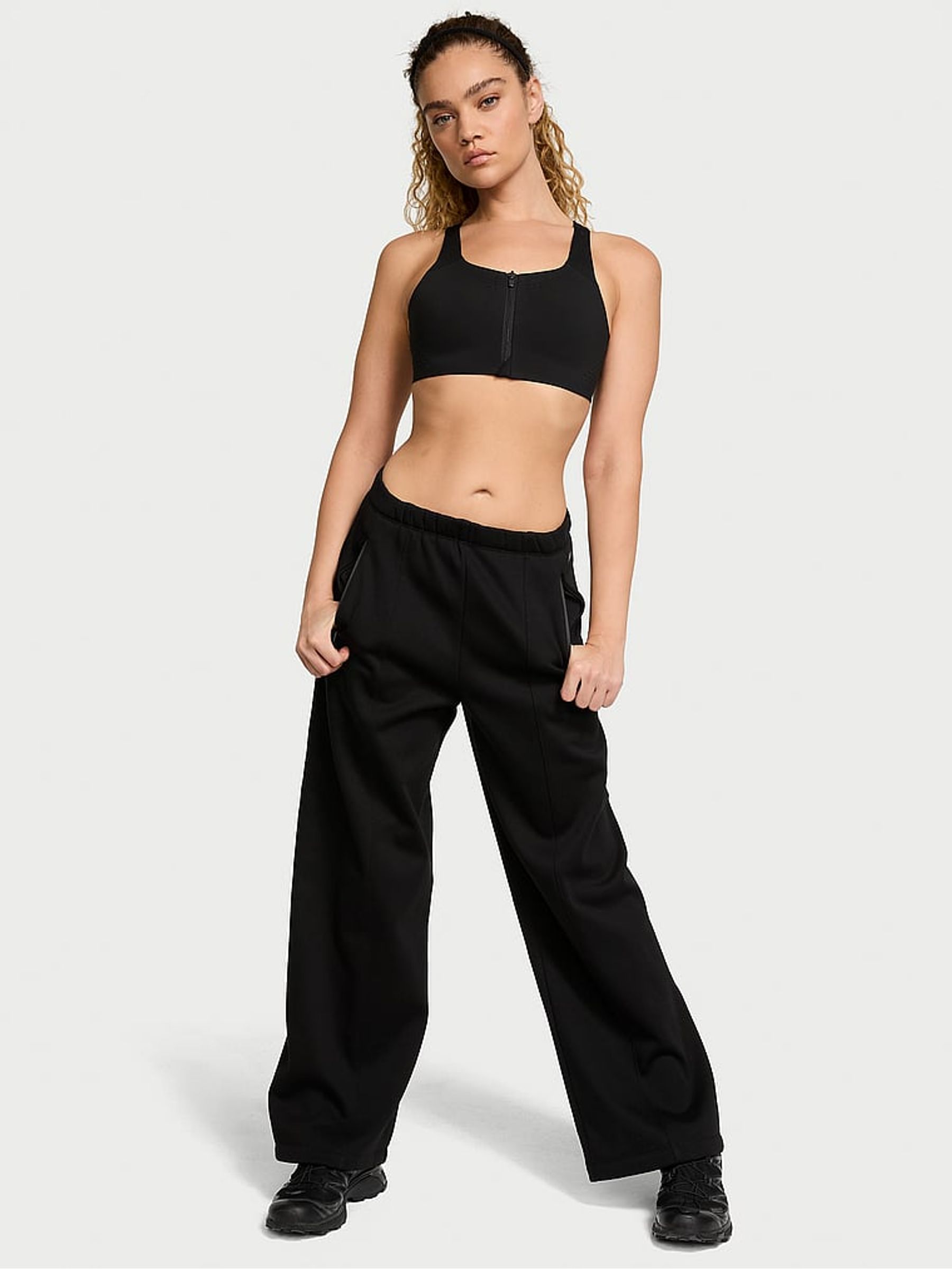 Black Fleece Wide Leg Jogger