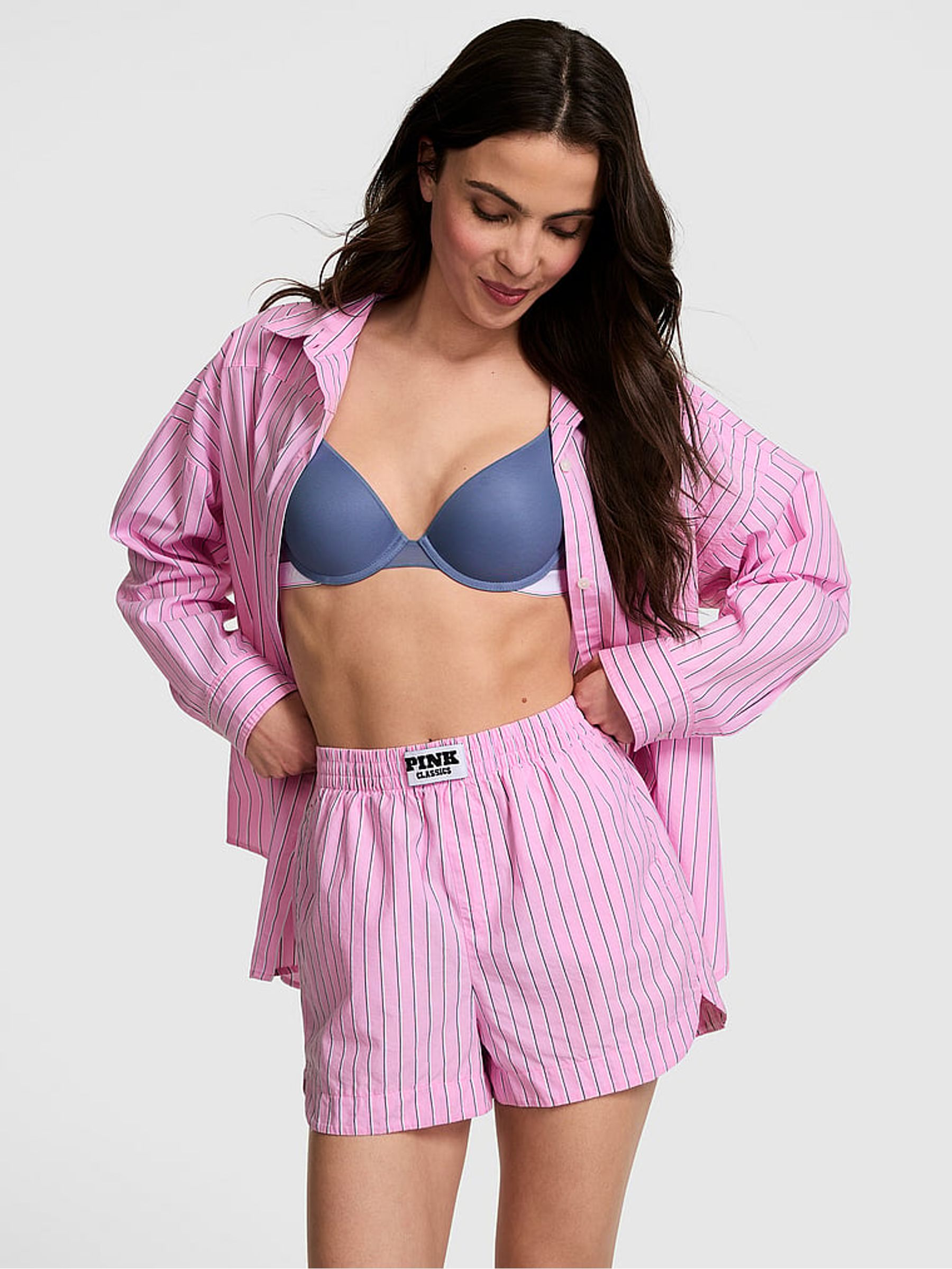 Pink Lollipop Stripe Boyfriend Boxer Pyjama Shorts