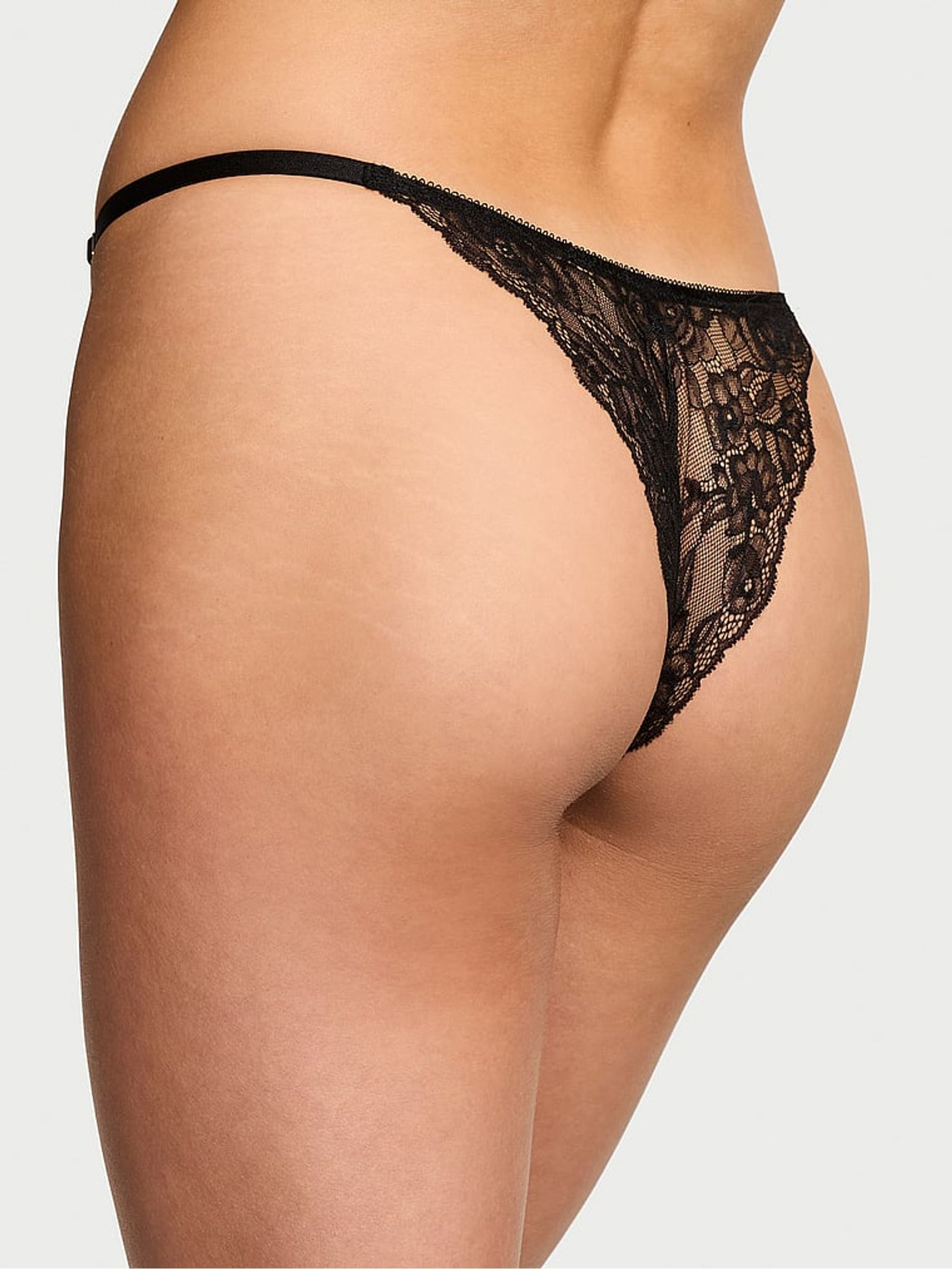 Black Brazilian Rose Lace Knickers