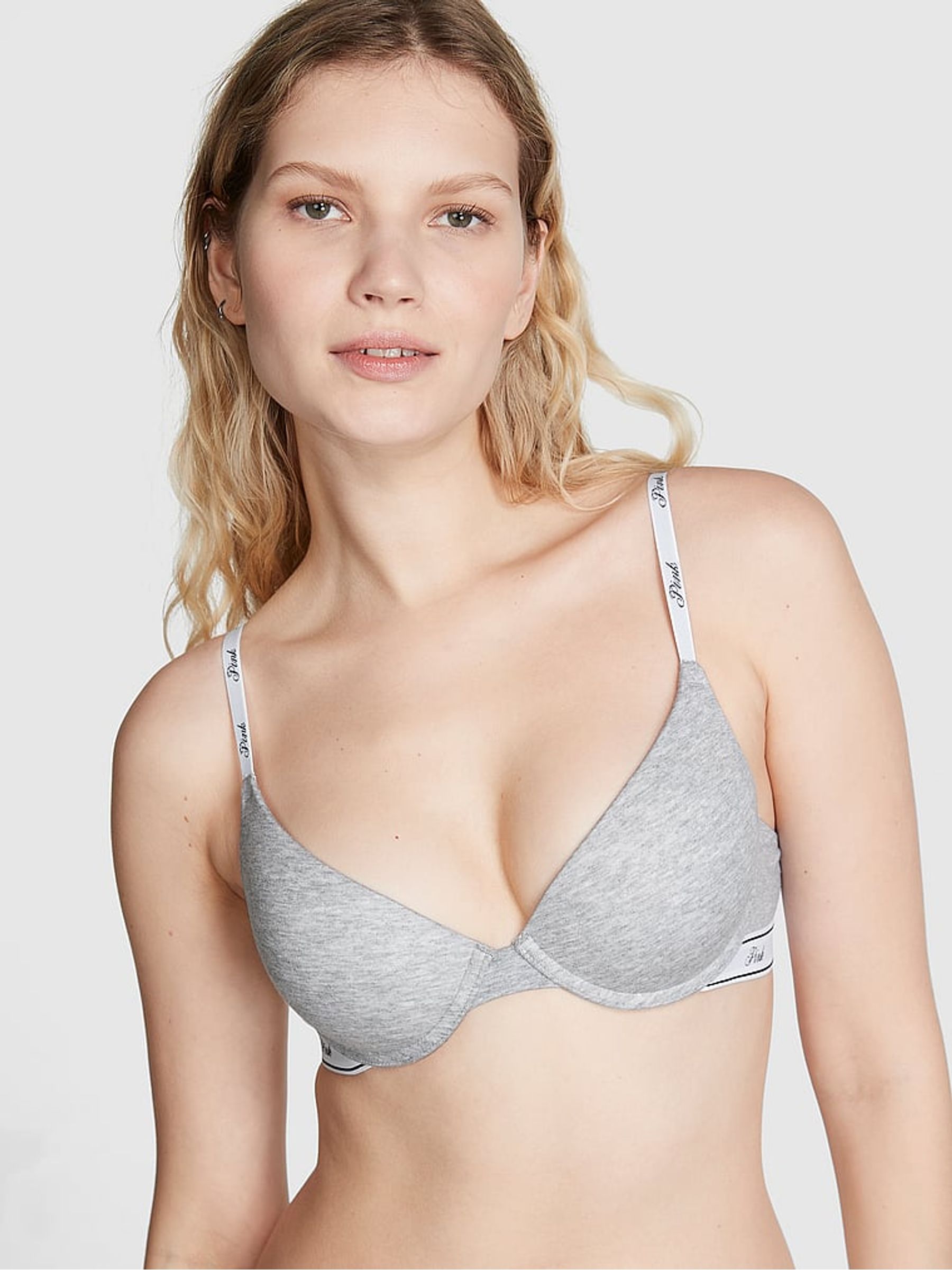 Grey Heather Push Up Bra