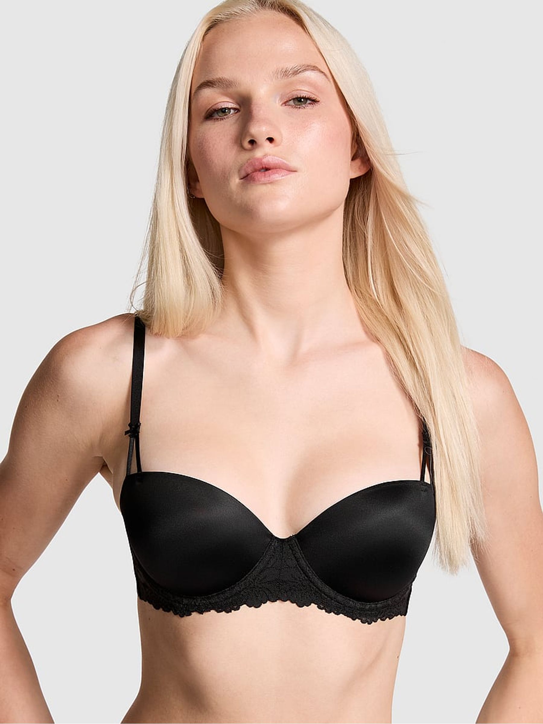 Black Balcony Push Up Bra