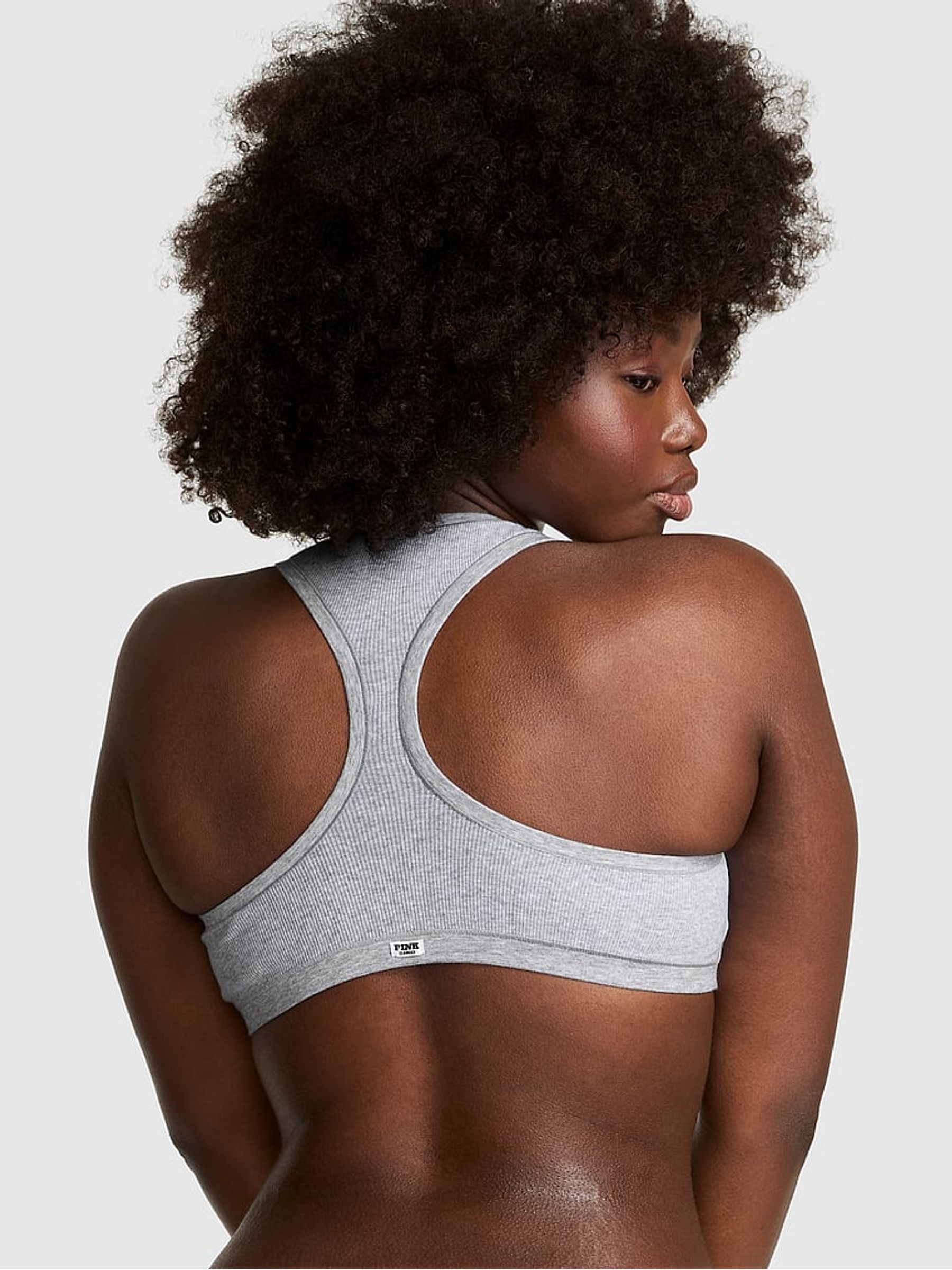 Medium Heather Grey Cotton Dorm Bralette