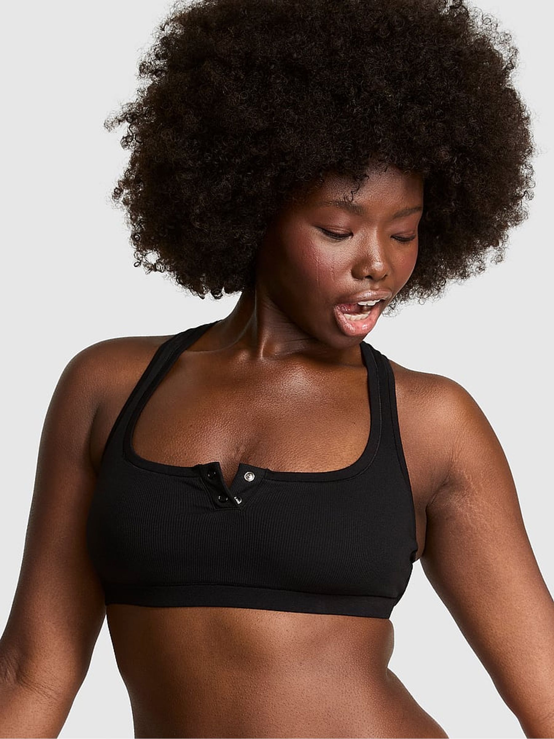 Black Cotton Dorm Bralette