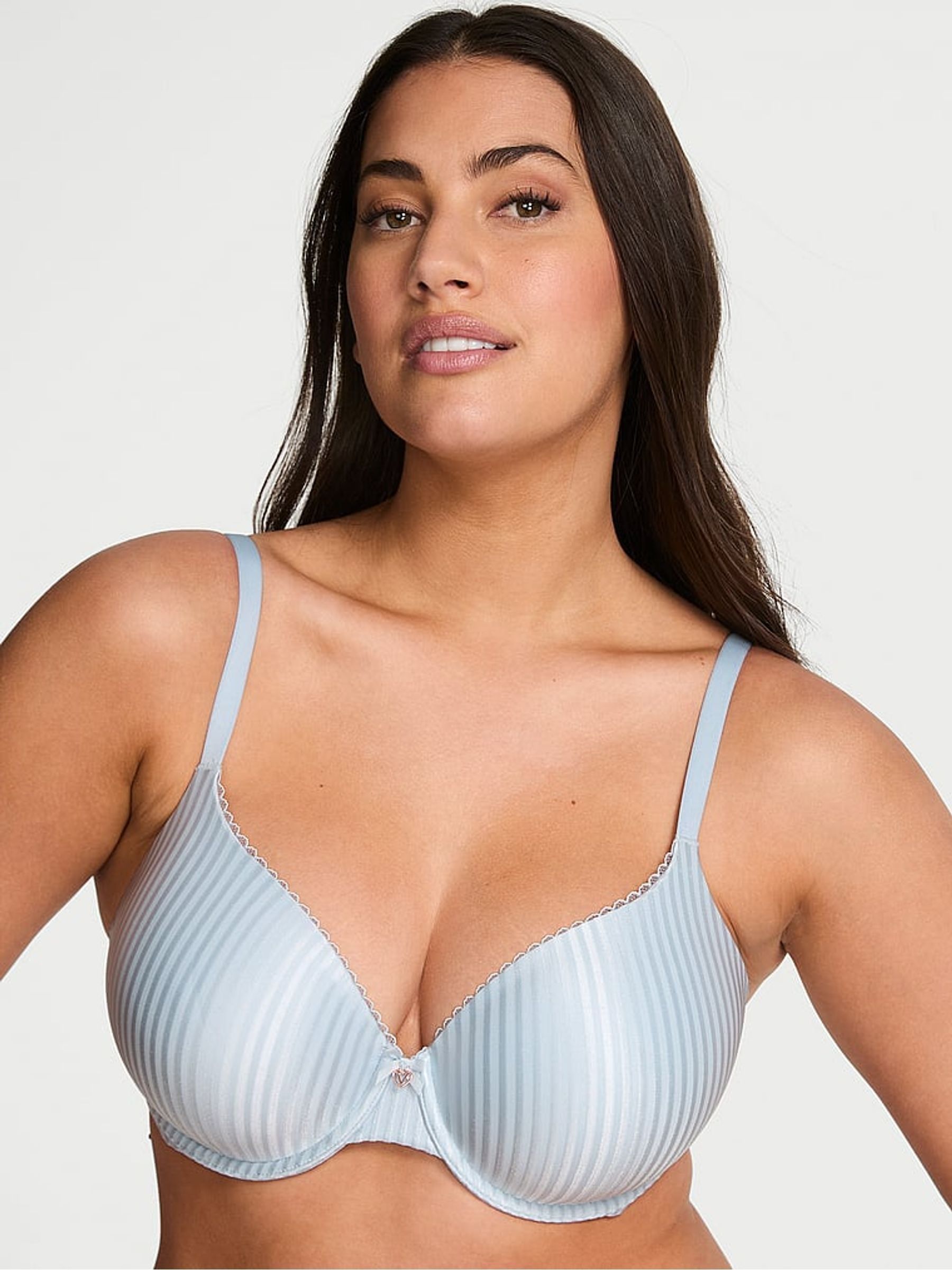 Blue Stripe Full Cup Bra