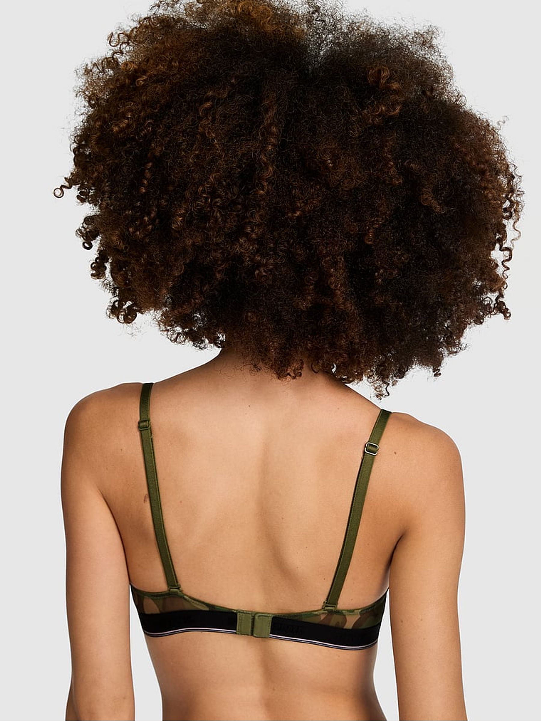 Olive Green Lightly Lined Mesh Bra