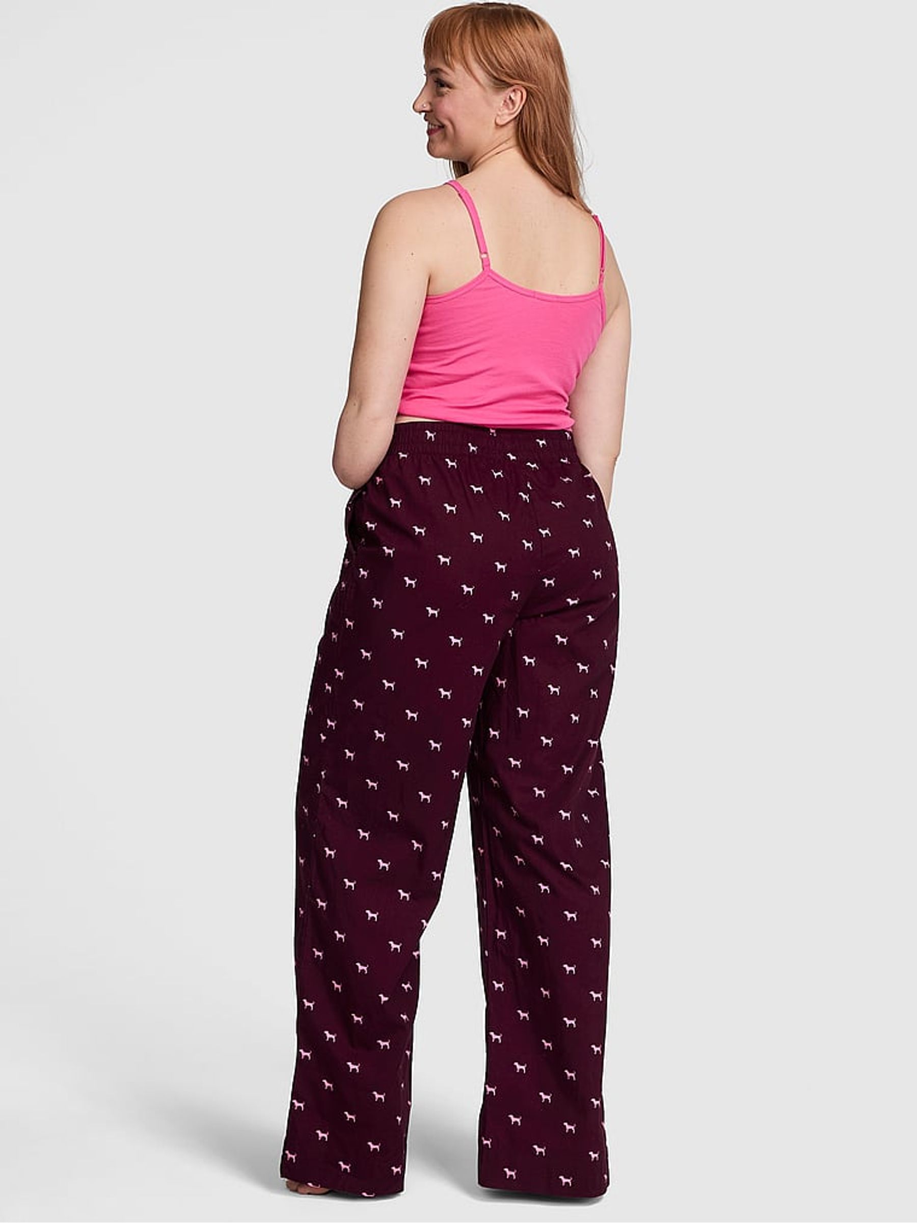 Purple Rose Dog Print Pyjama Bottoms