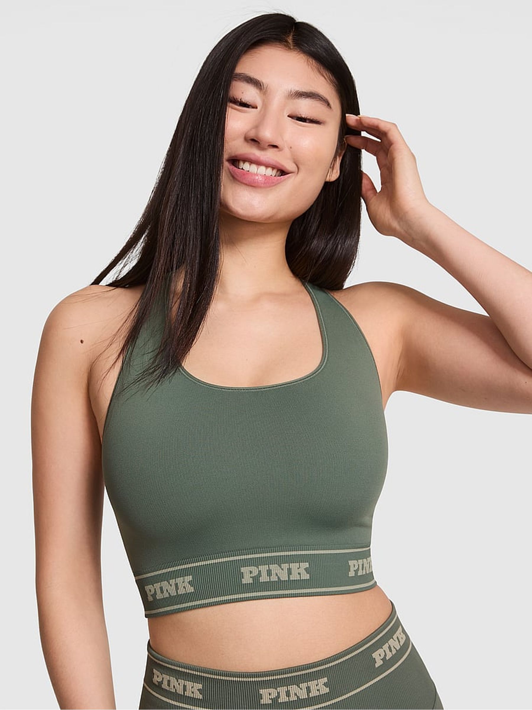Faded Sage Green Reversible Sports Bra